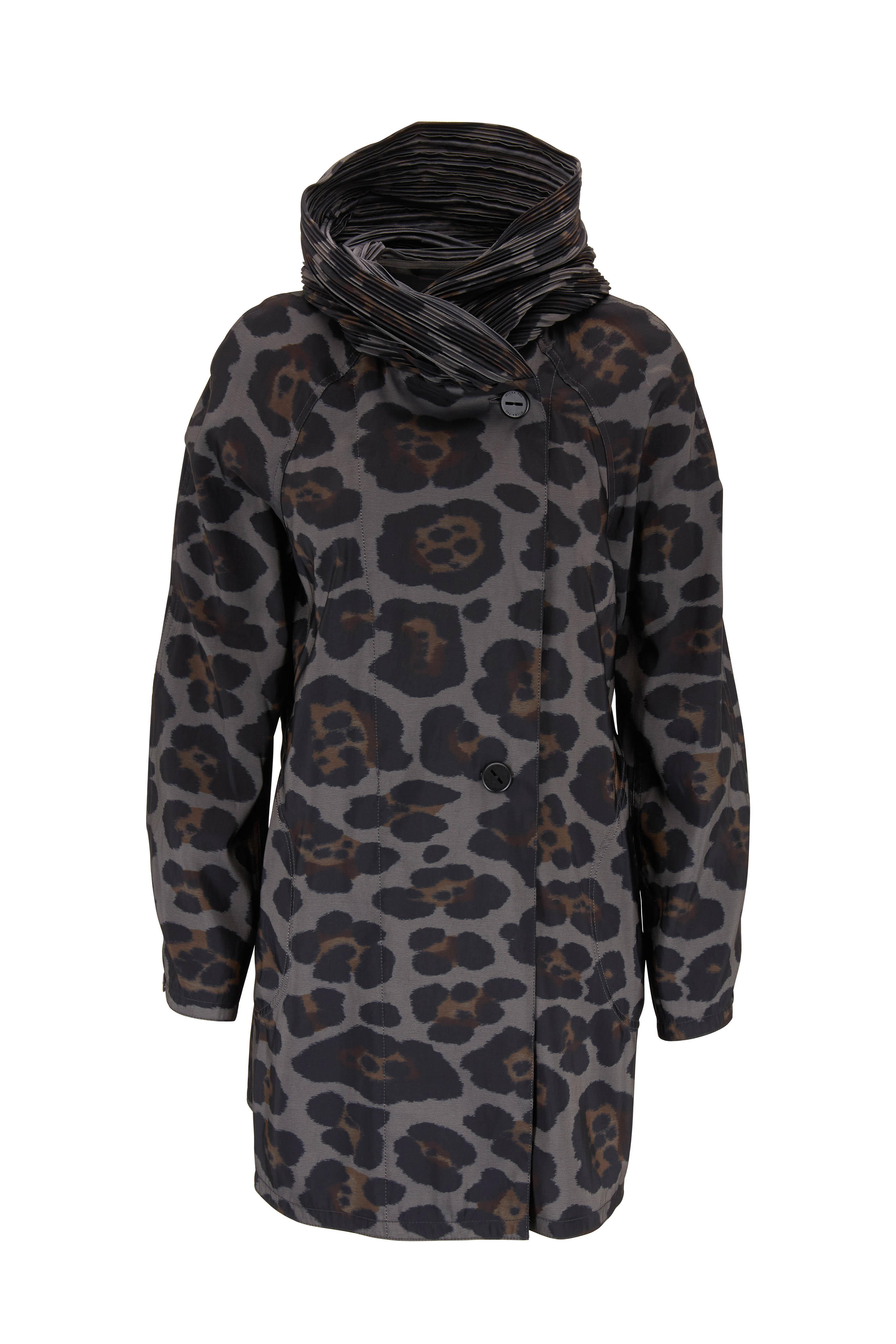 leopard raincoat with hood