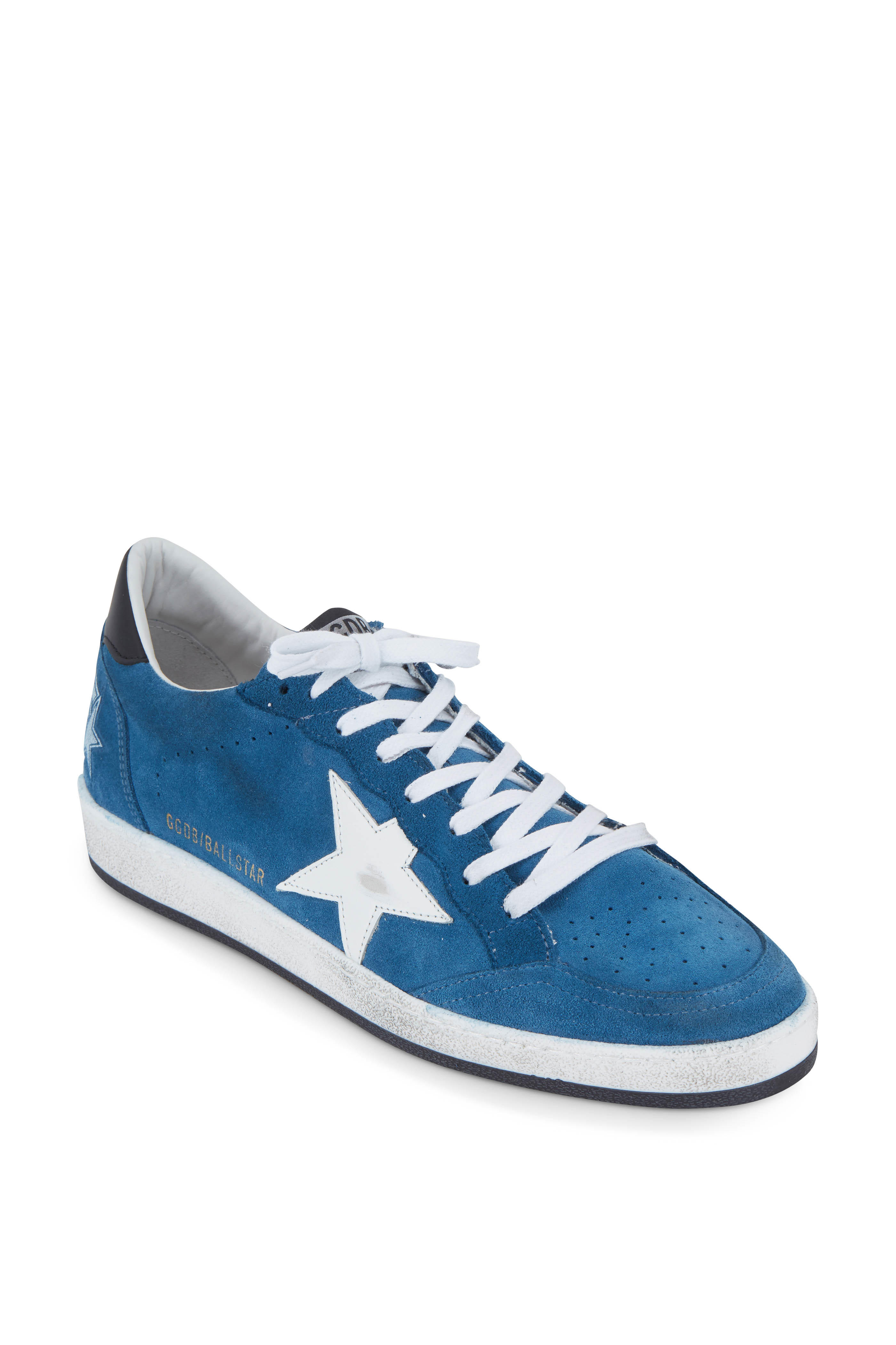 golden goose blue suede sneakers