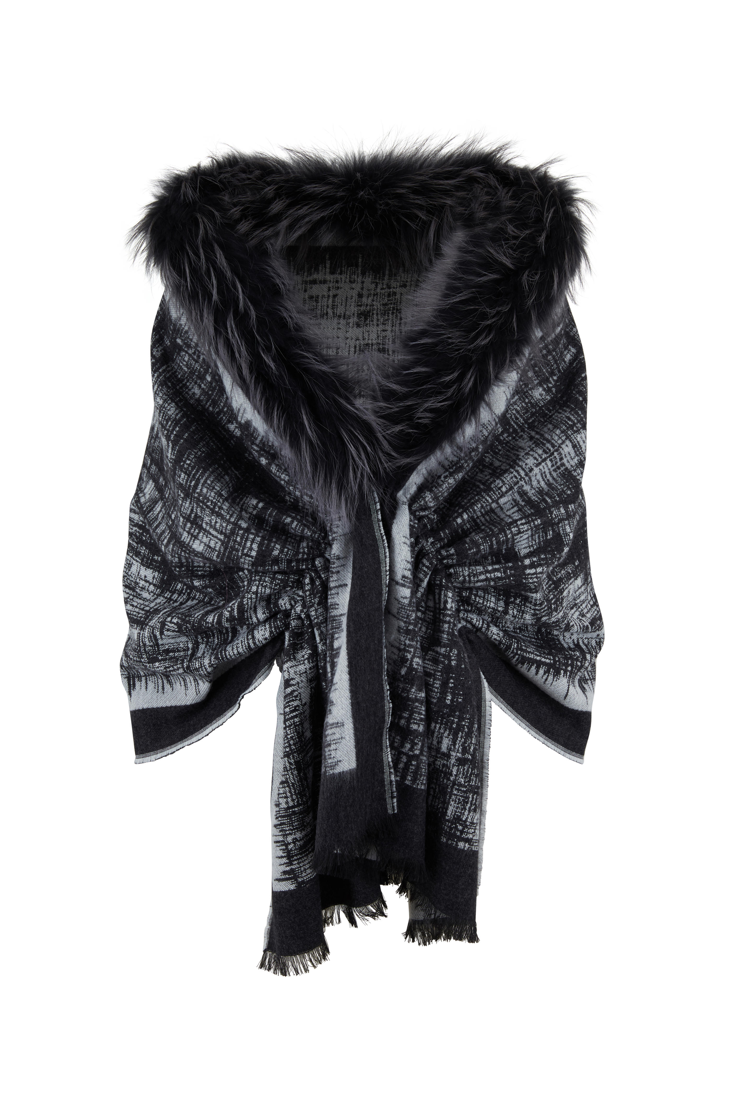 black fur shoulder wrap