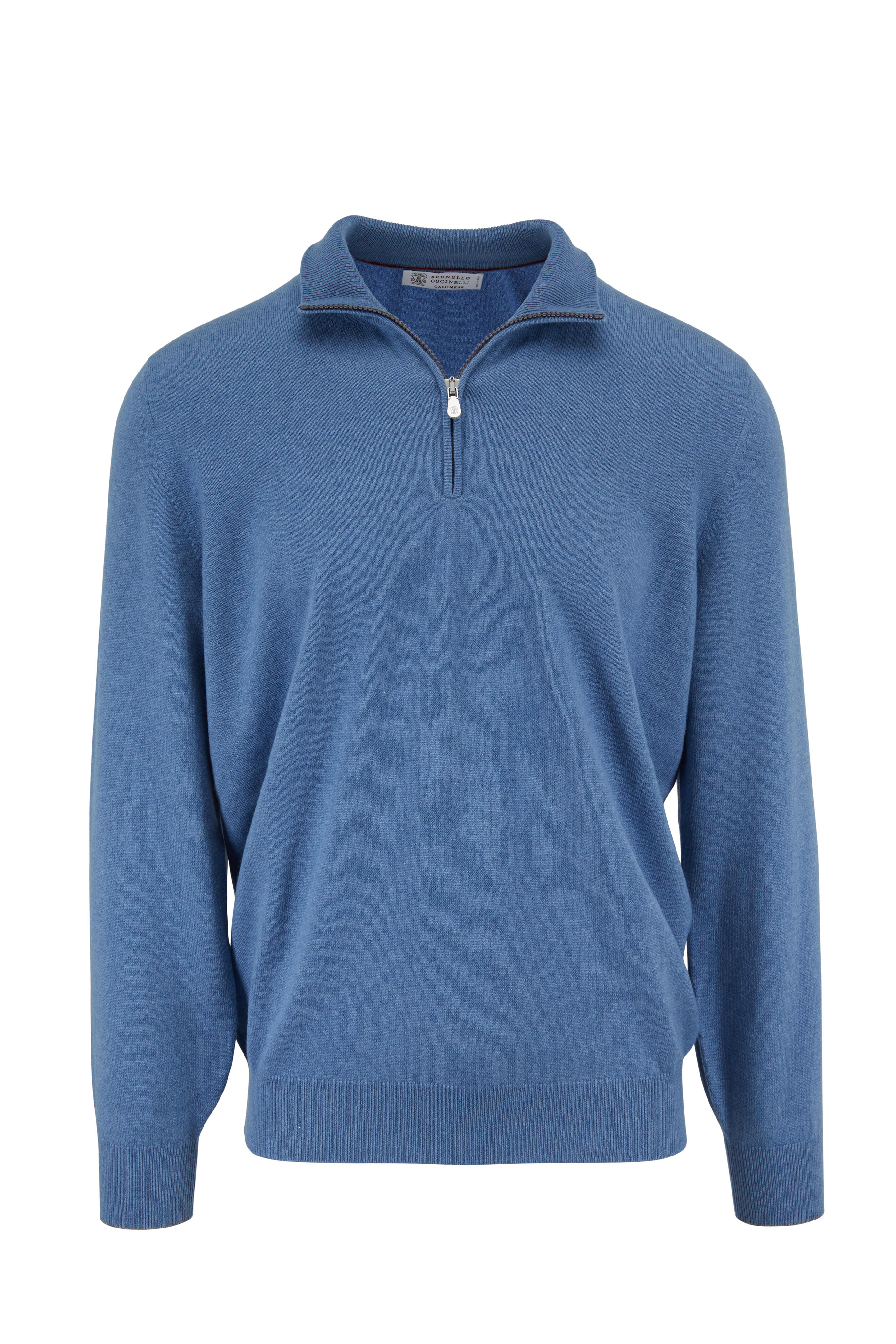 light blue quarter zip sweater