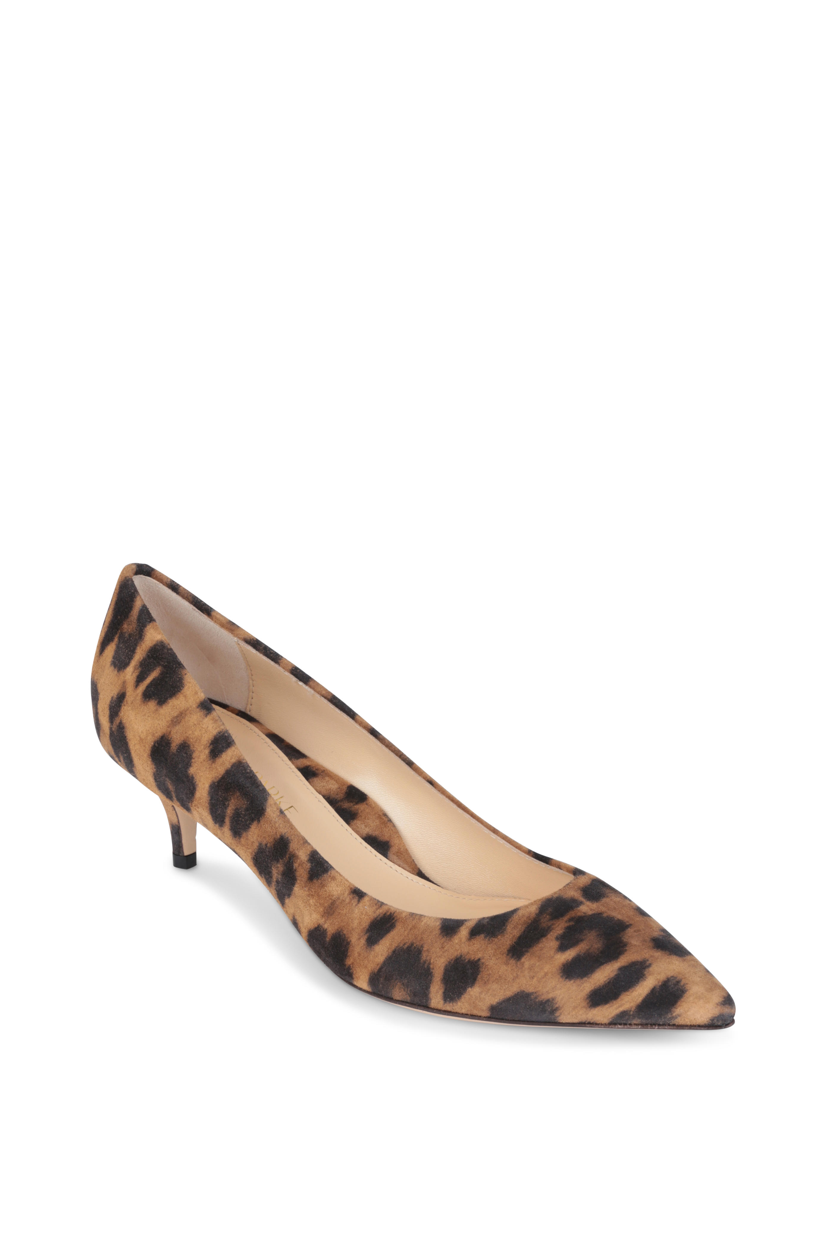 leopard suede pumps