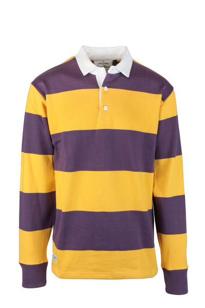 Rowing Blazers - Purple & Yellow Striped Rugby Shirt | Mitchell Stores