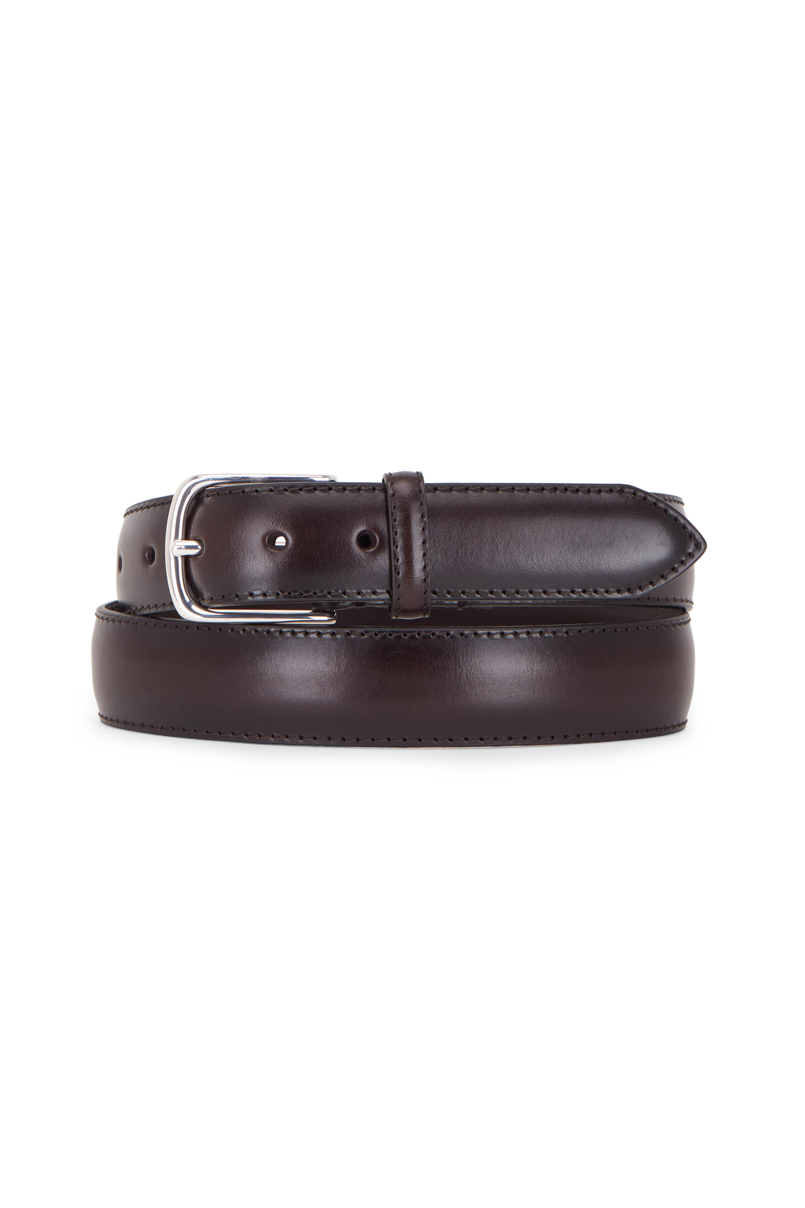 dark brown leather belt