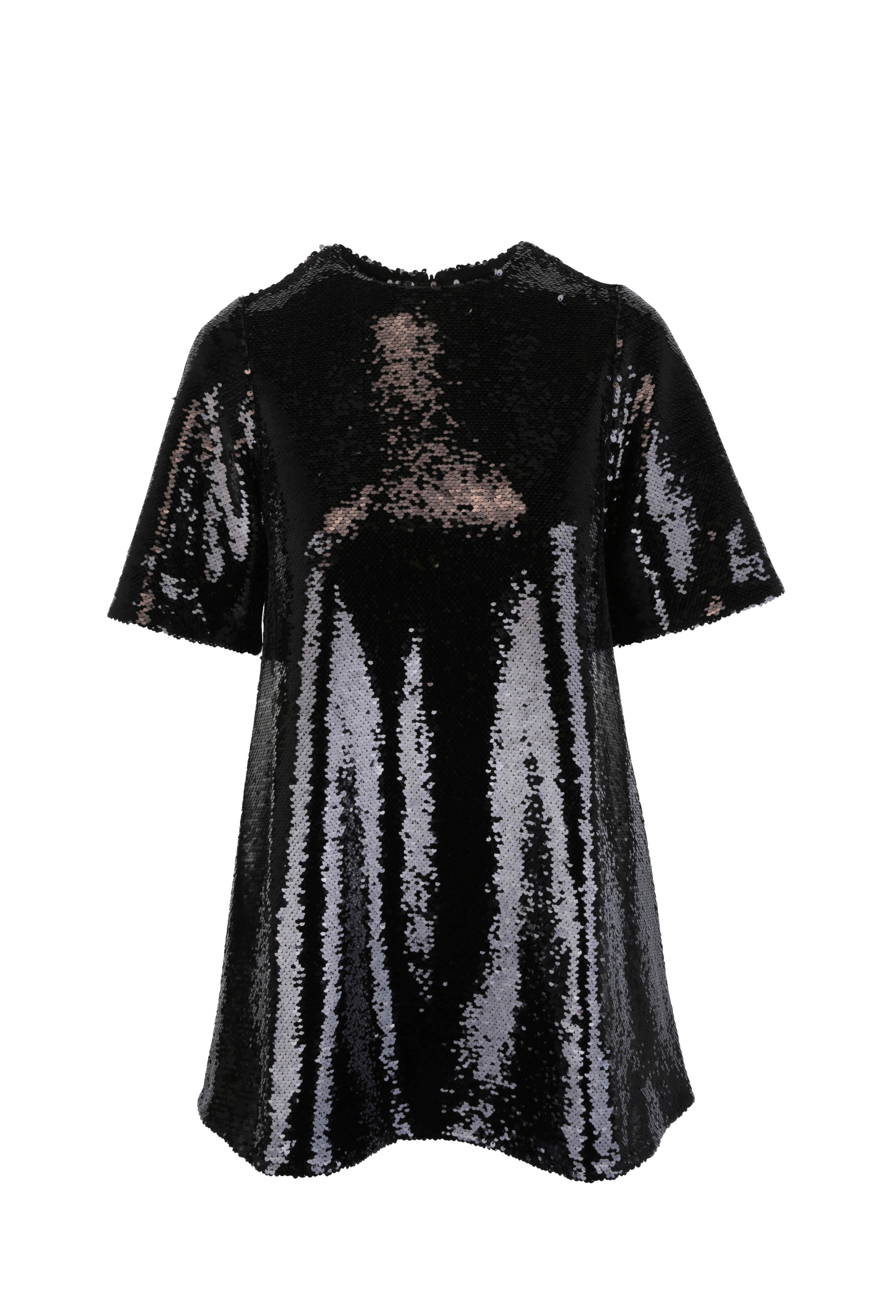 black sequin short sleeve top