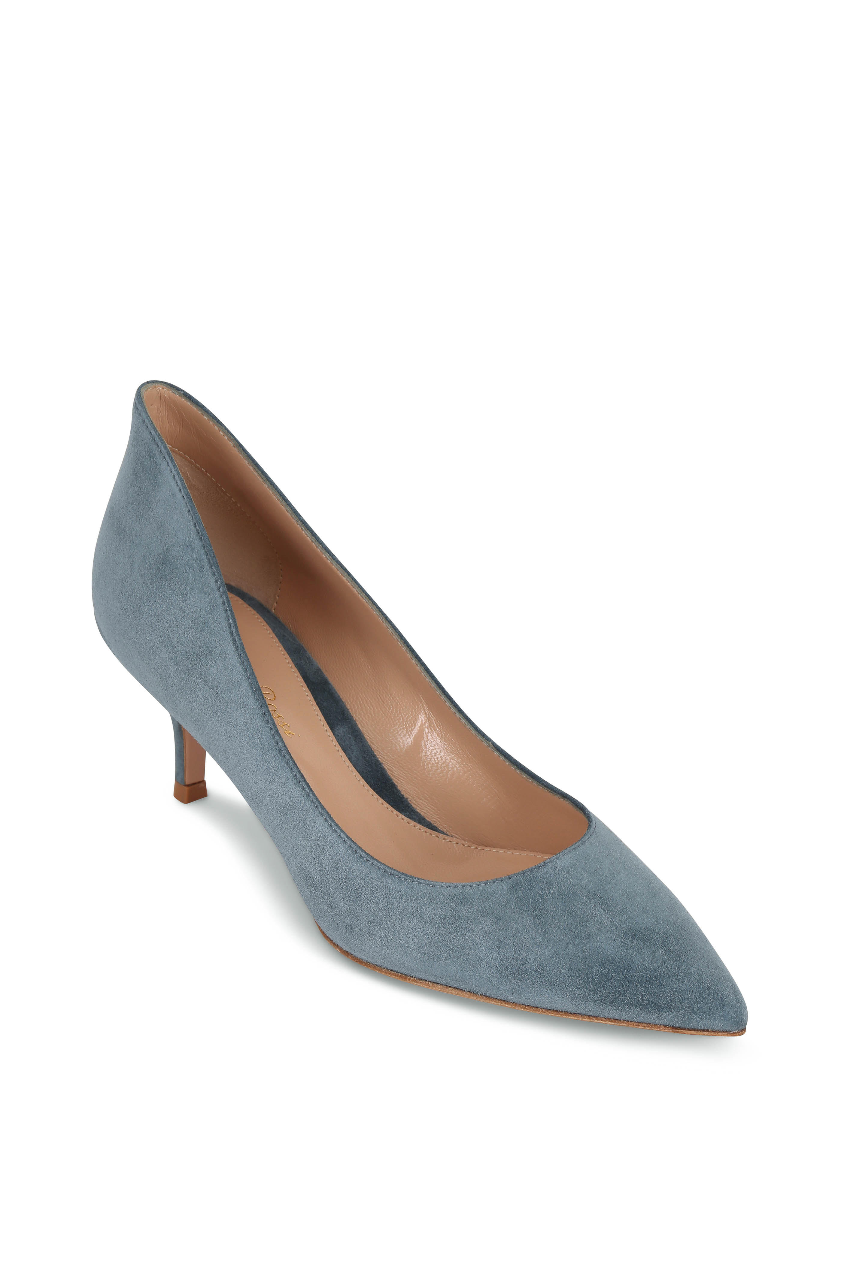 navy suede kitten heel shoes