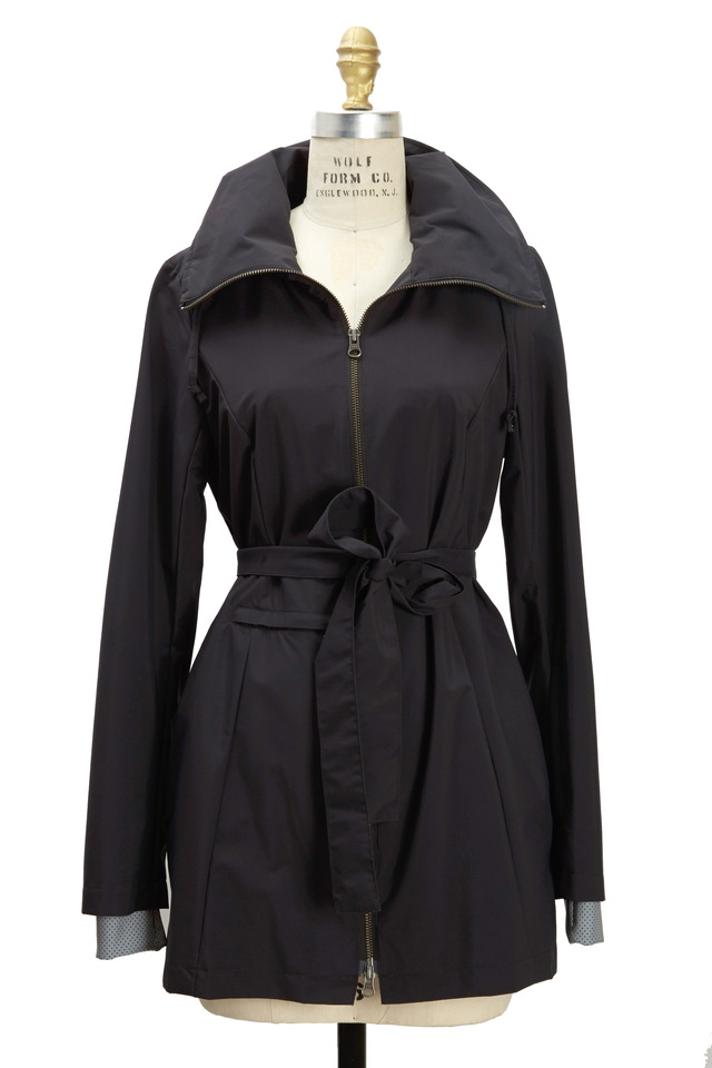 New Voyager Black Belted Coat