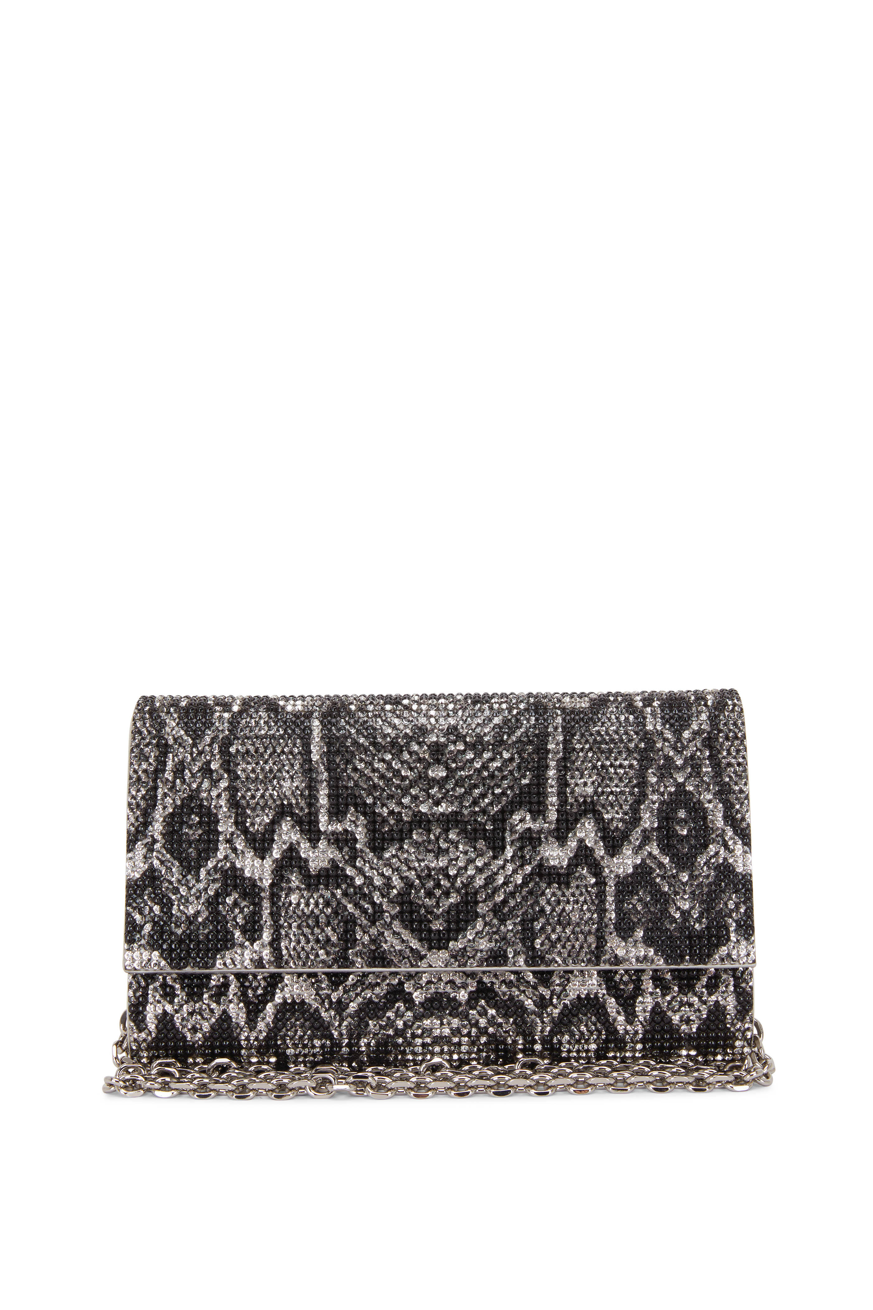 silver crystal clutch