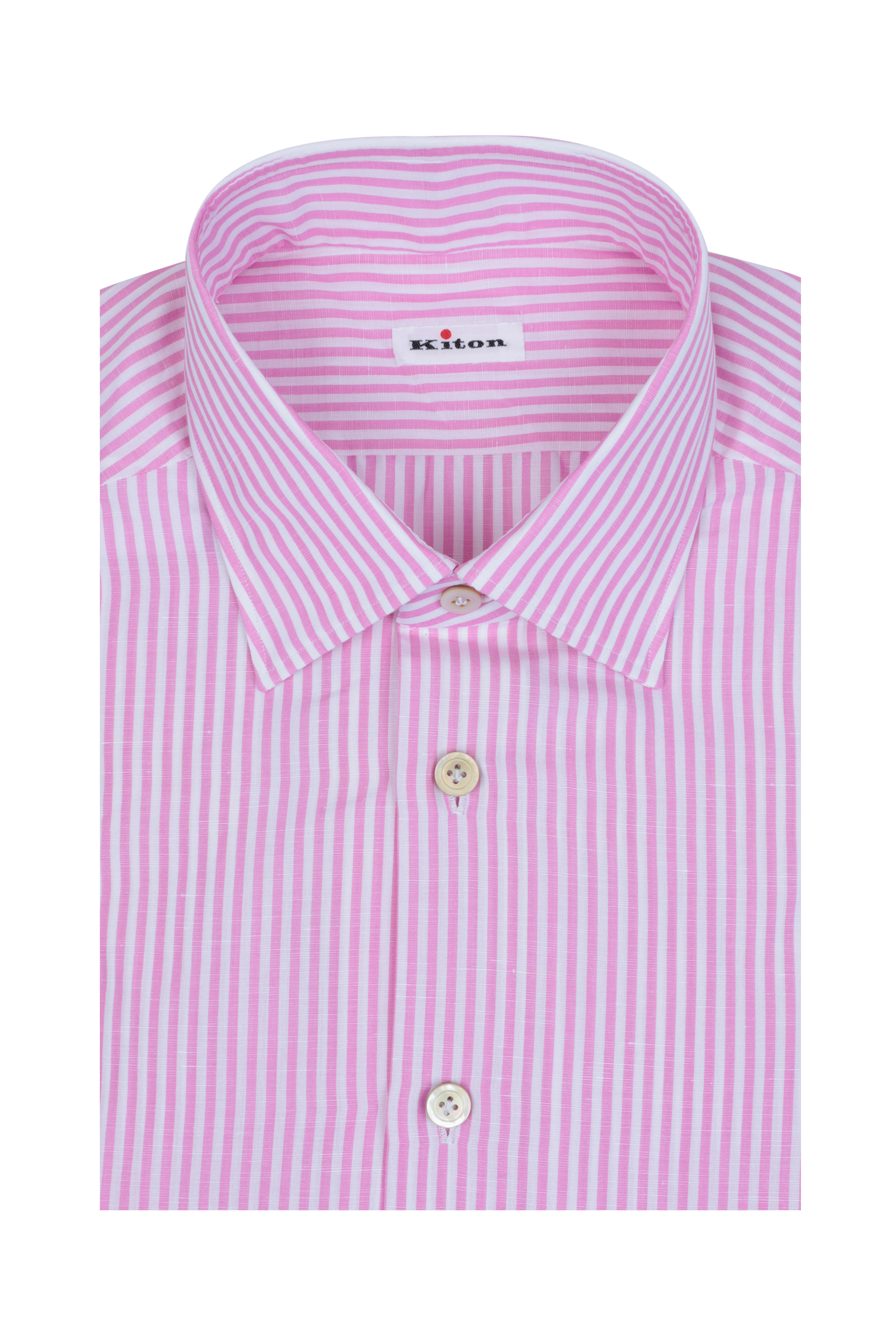 pink and white dress shirt