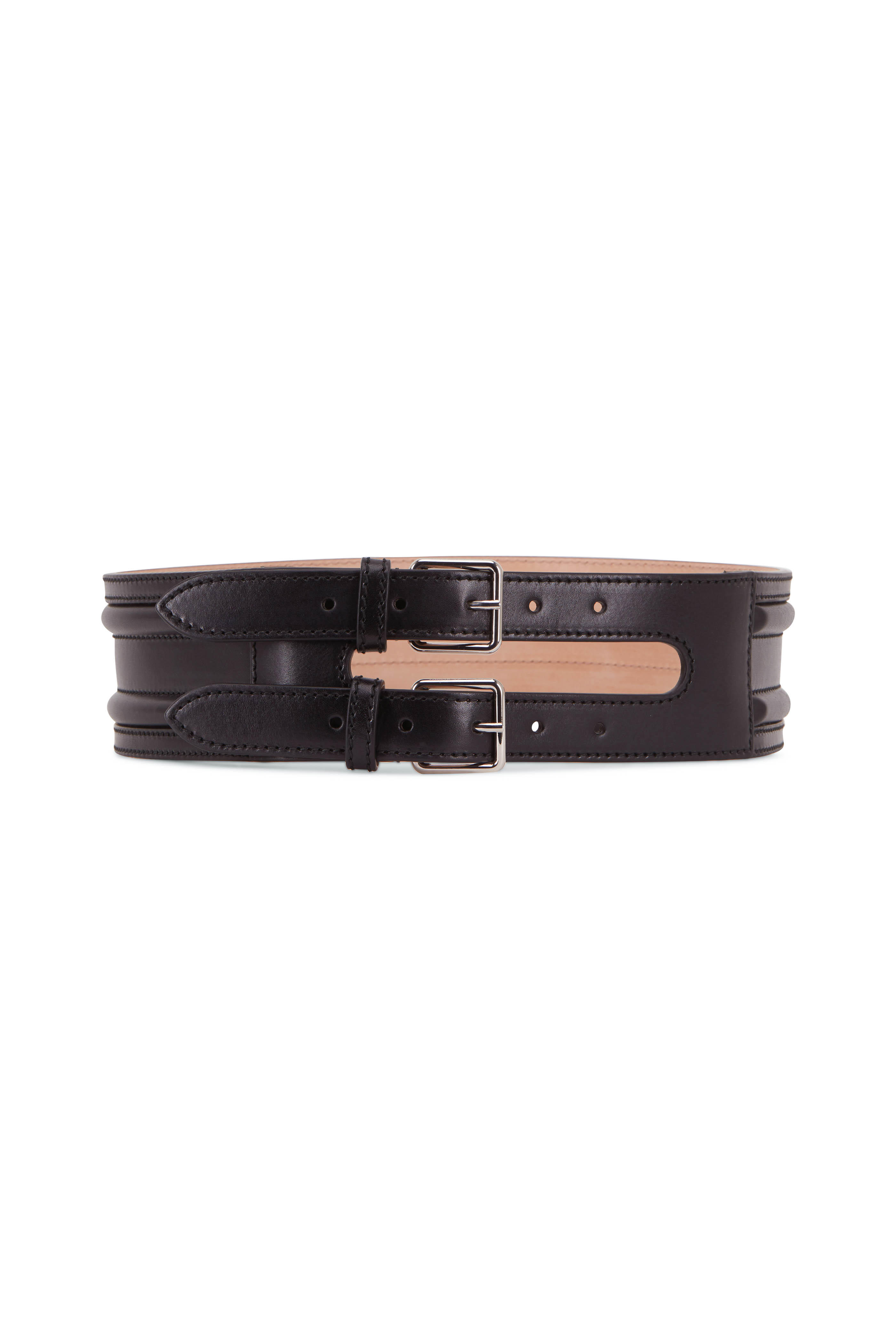 double buckle black belt