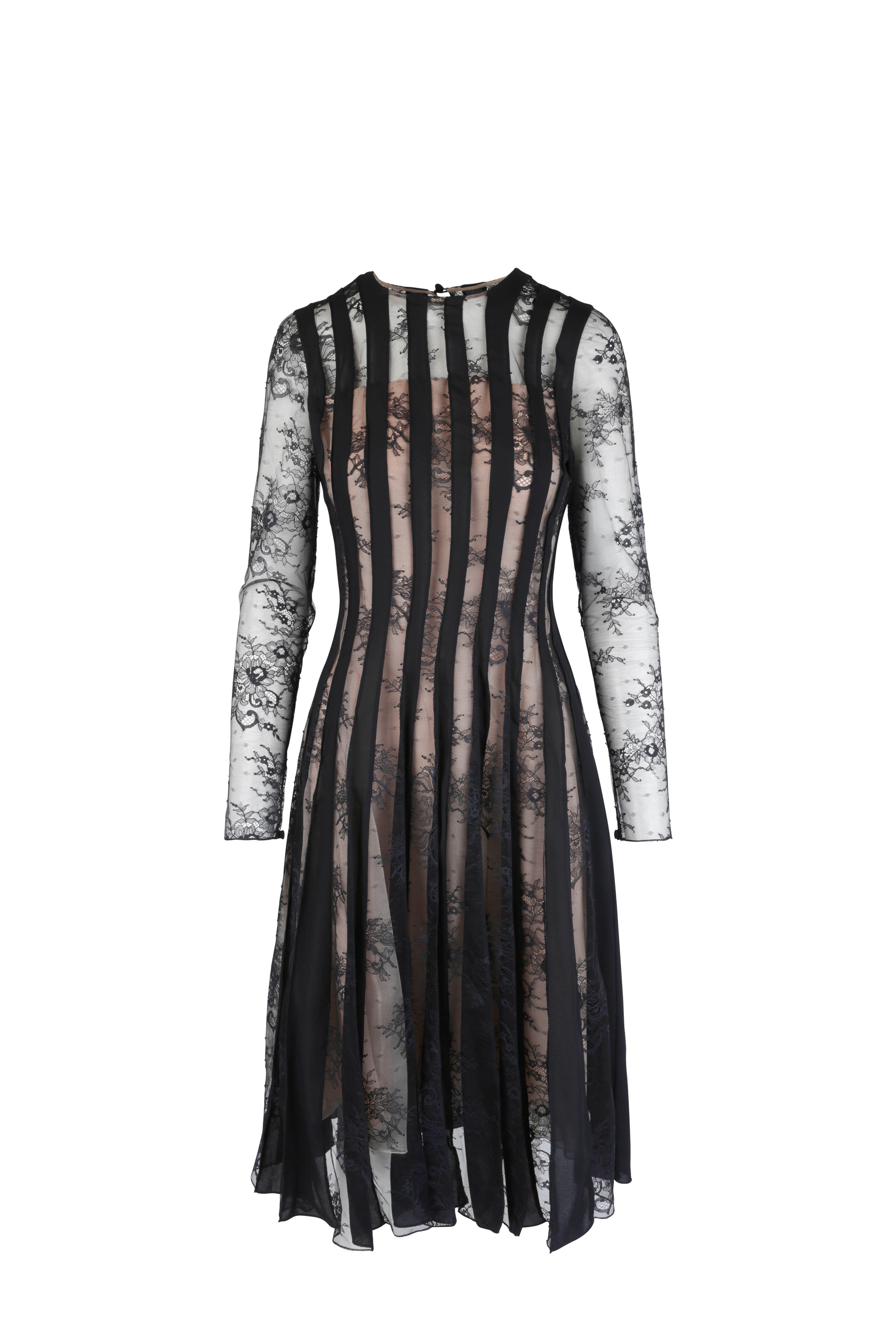 oscar de la renta black lace dress