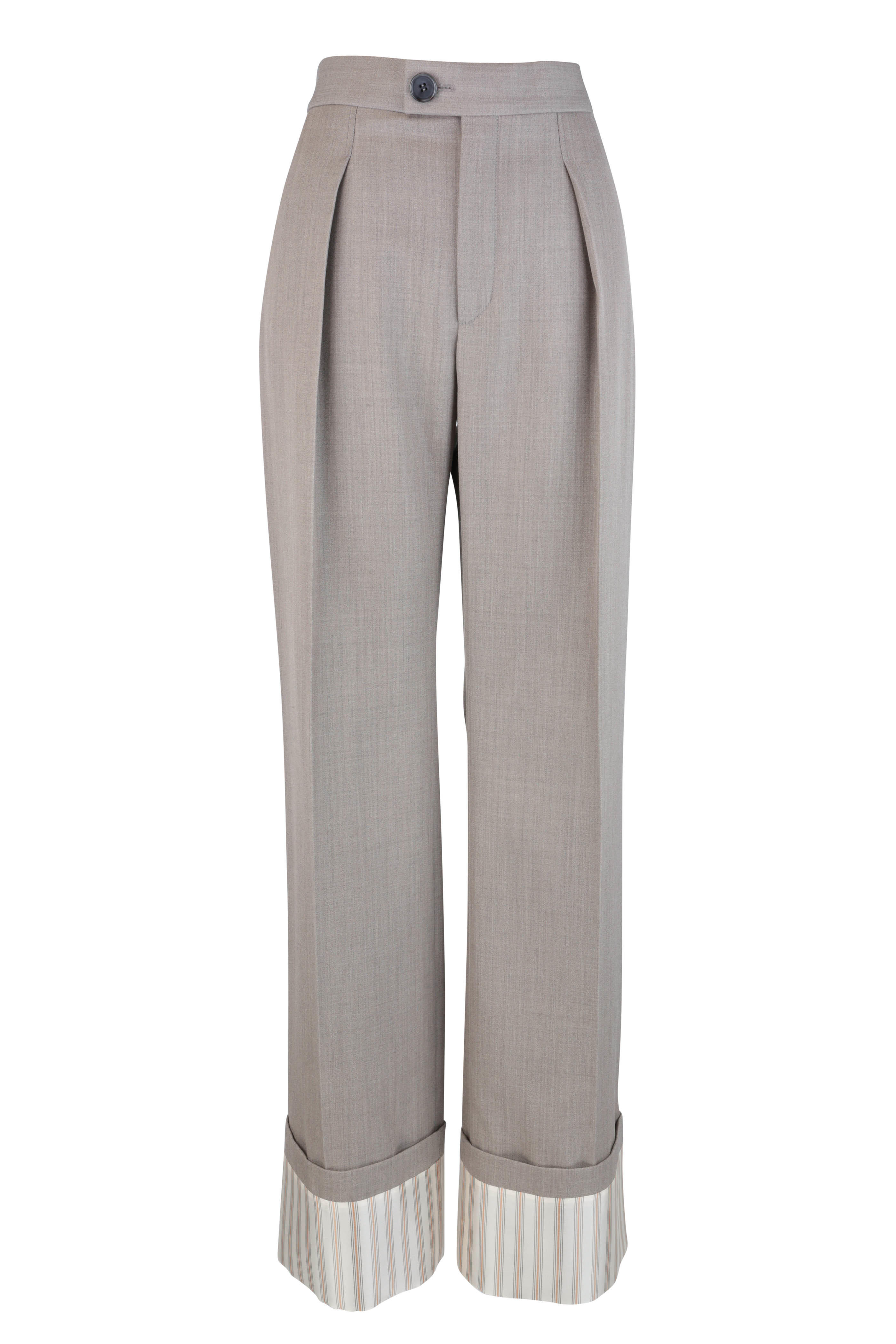 pleated khaki pants with cuffs