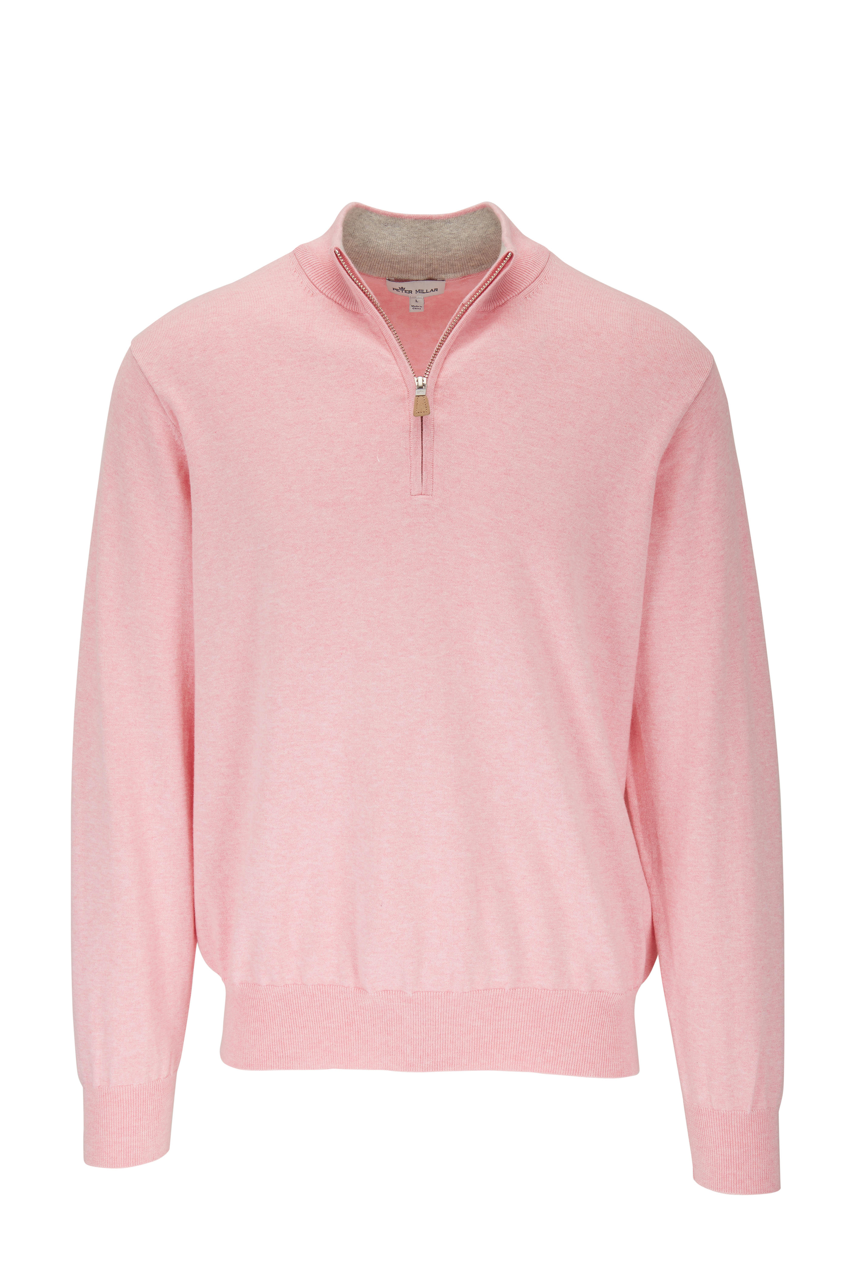 pink quarter zip pullover