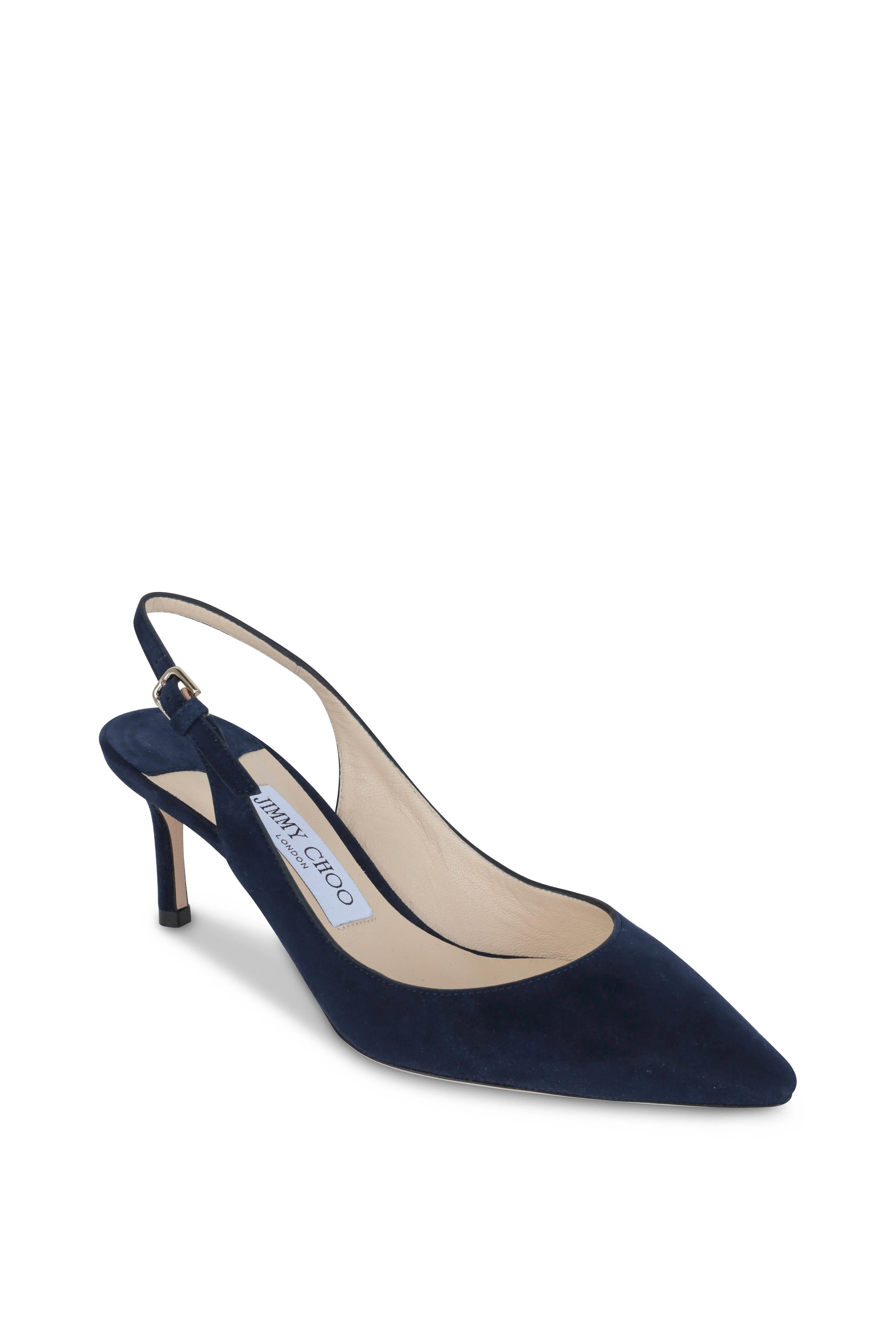 navy suede slingbacks