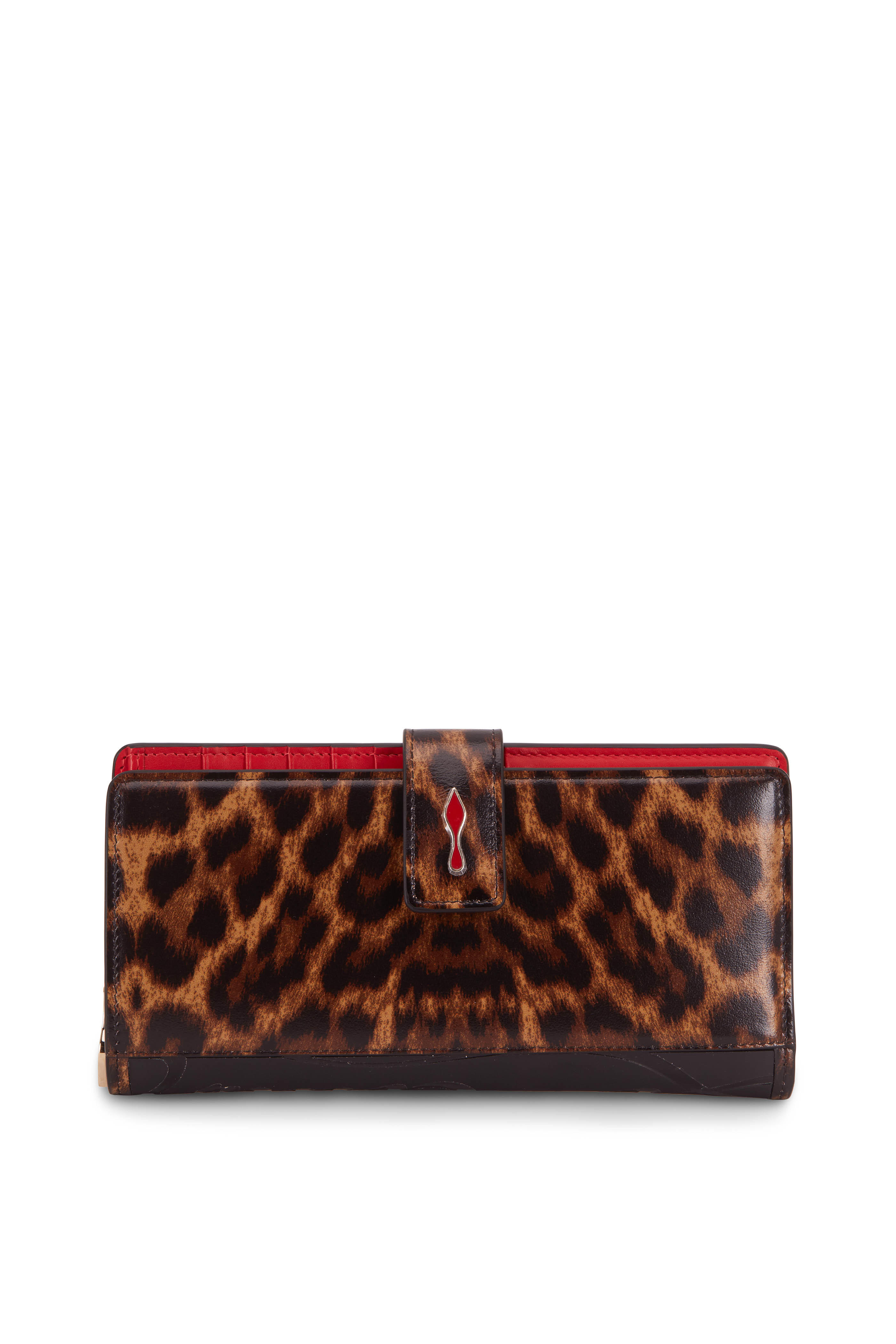 Paloma Black & Leopard Print Leather Flap Wallet