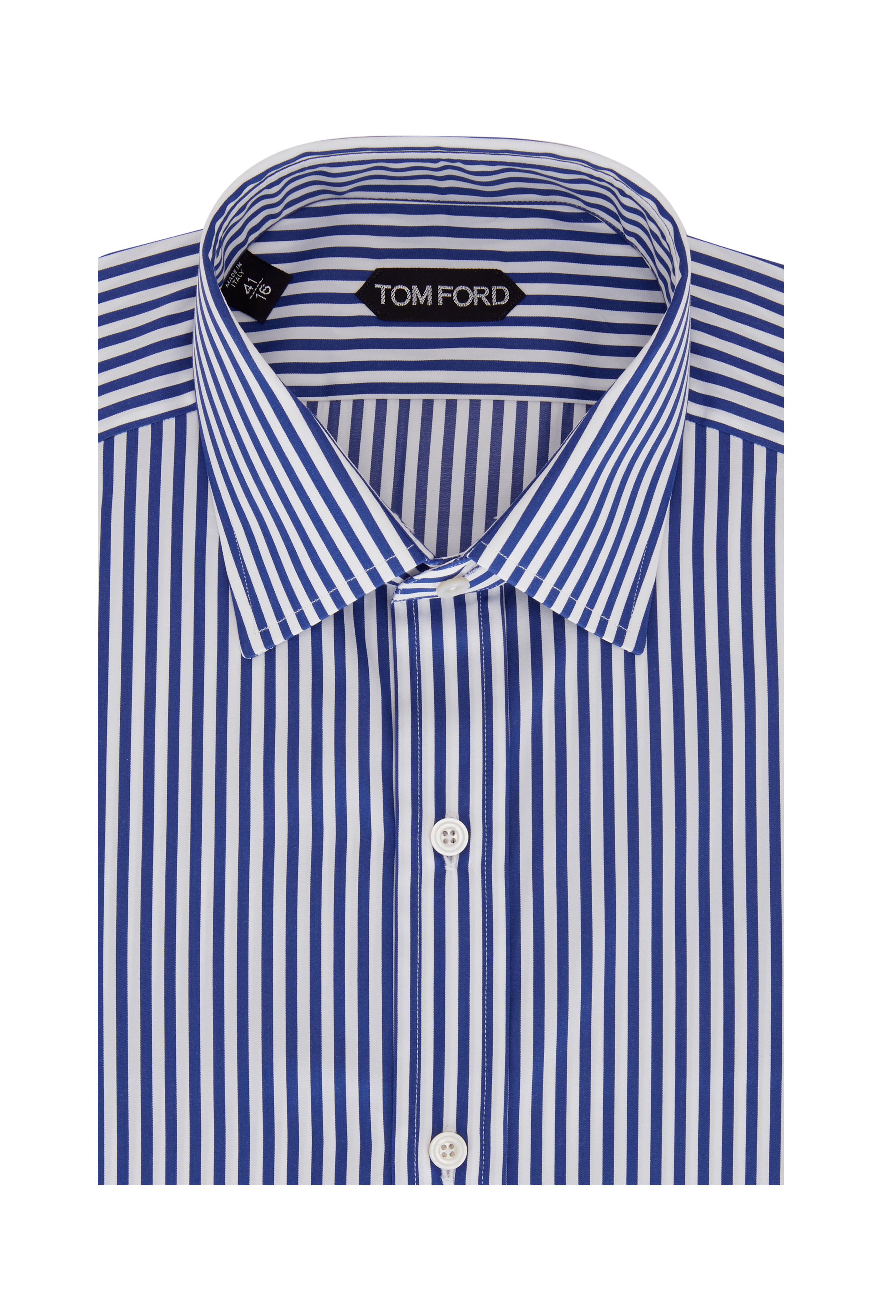 navy blue striped dress shirt