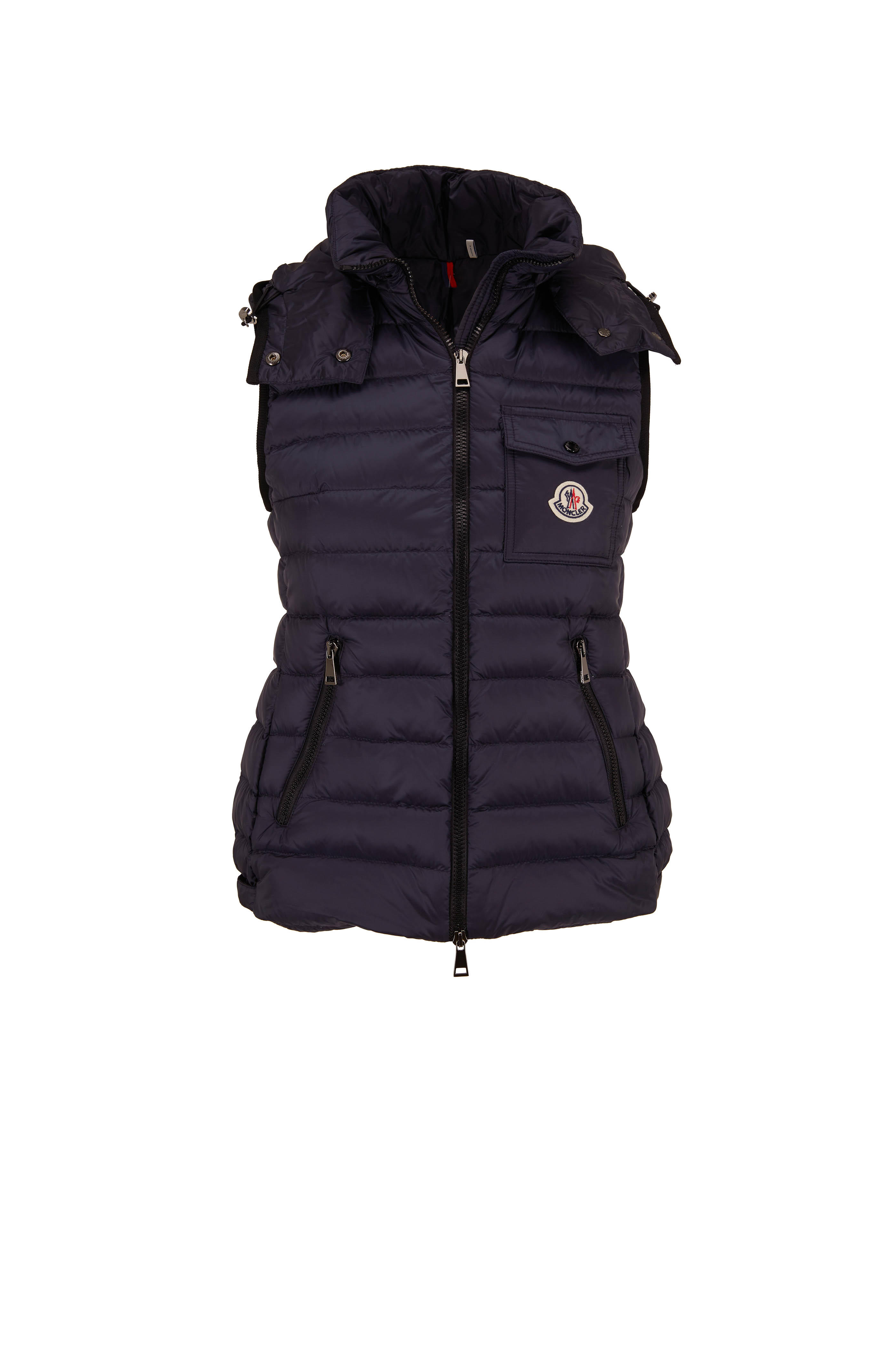 navy blue moncler vest