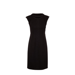 Akris Punto - Black Stud Detail Cap-Sleeve Shift Dress | Mitchell Stores