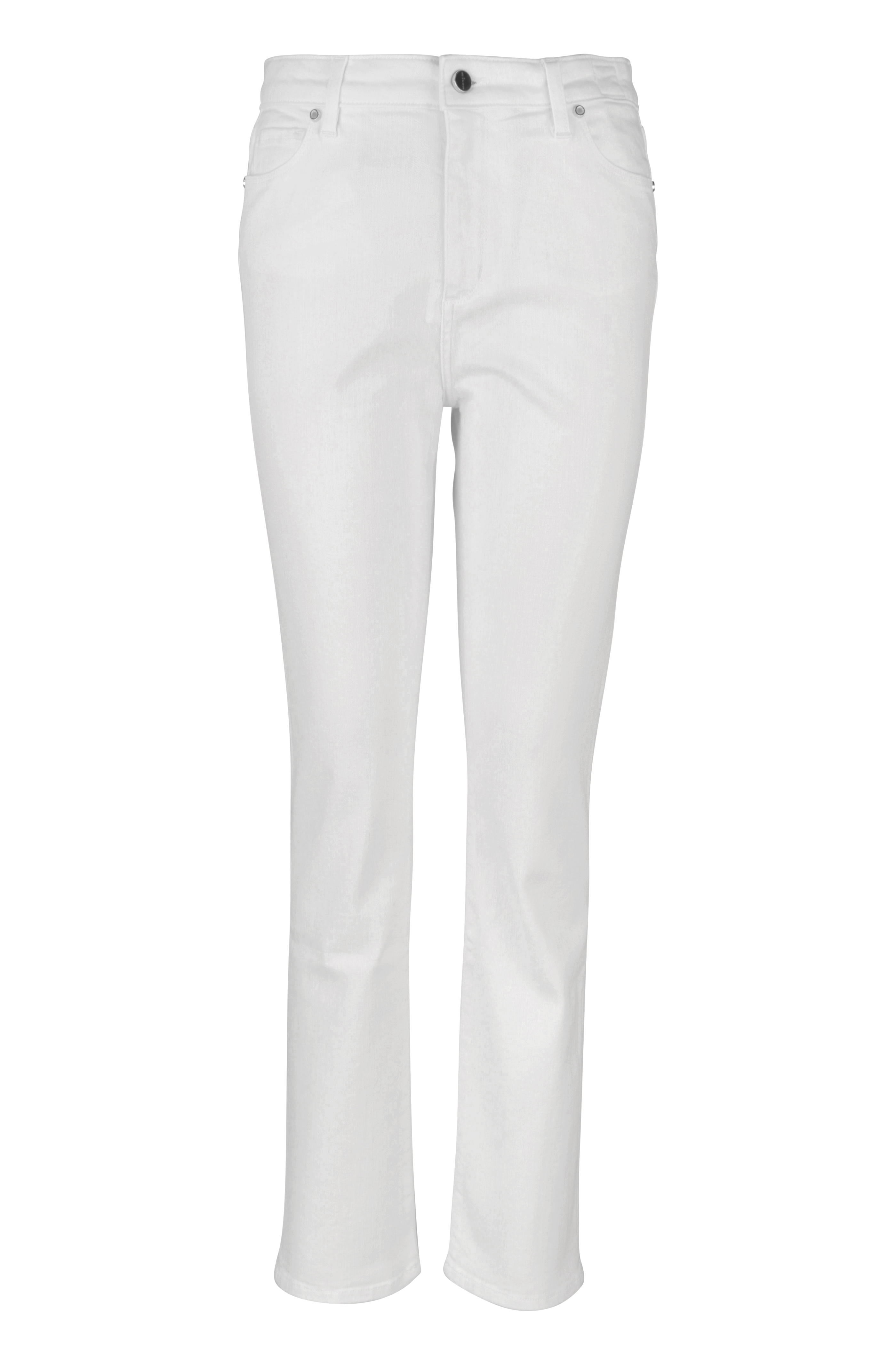 white straight leg jean