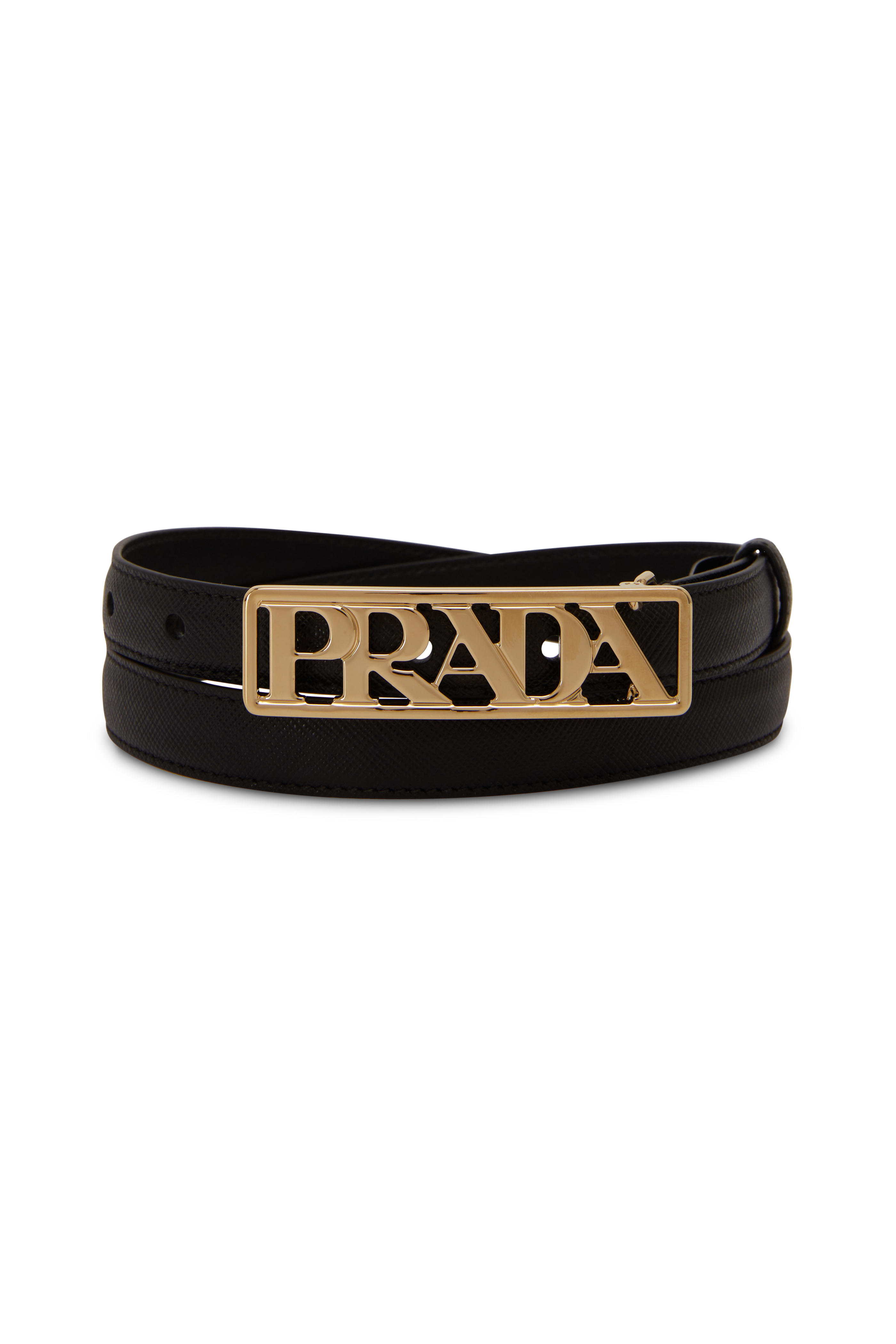 prada logo buckle belt