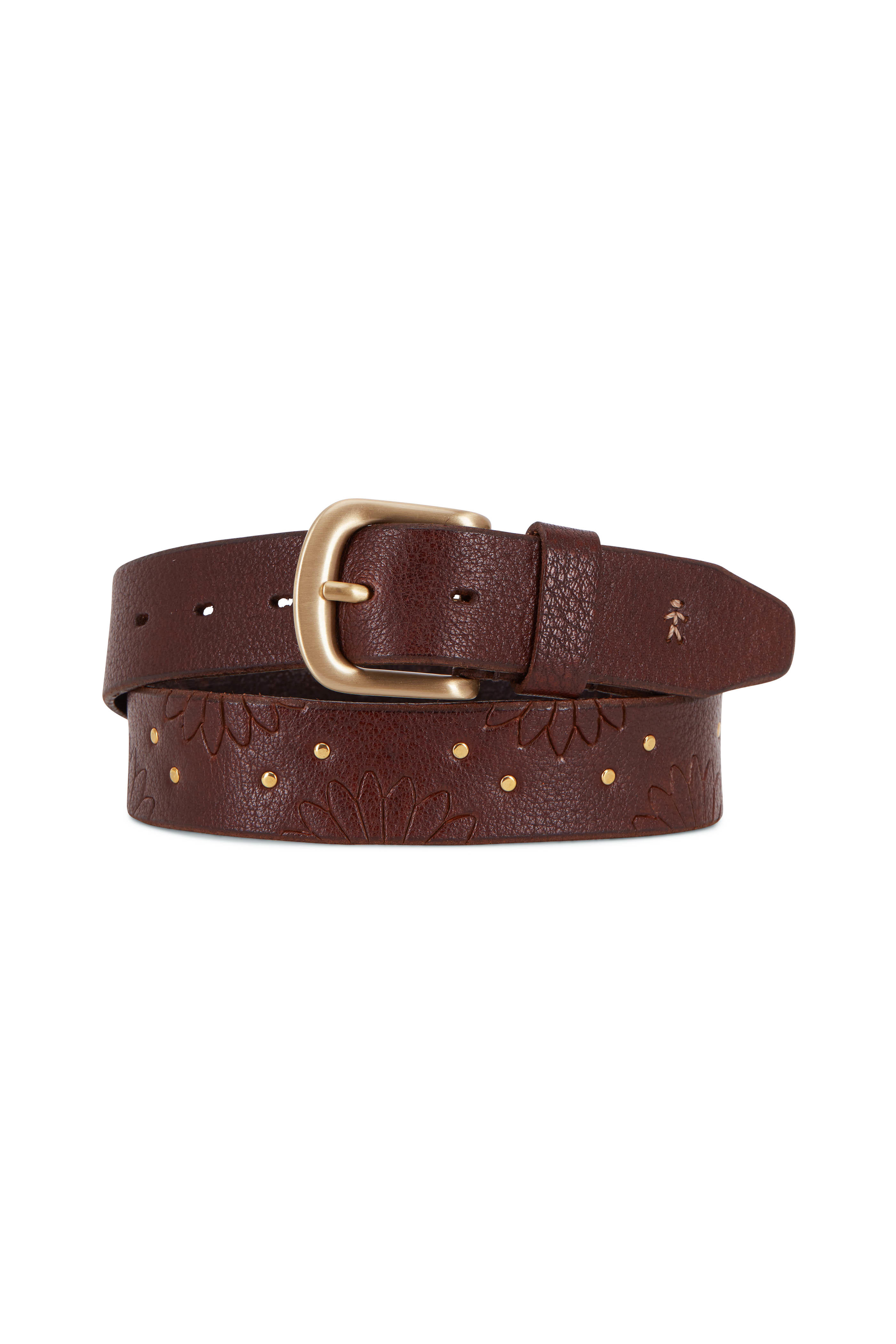 embossed leather belt