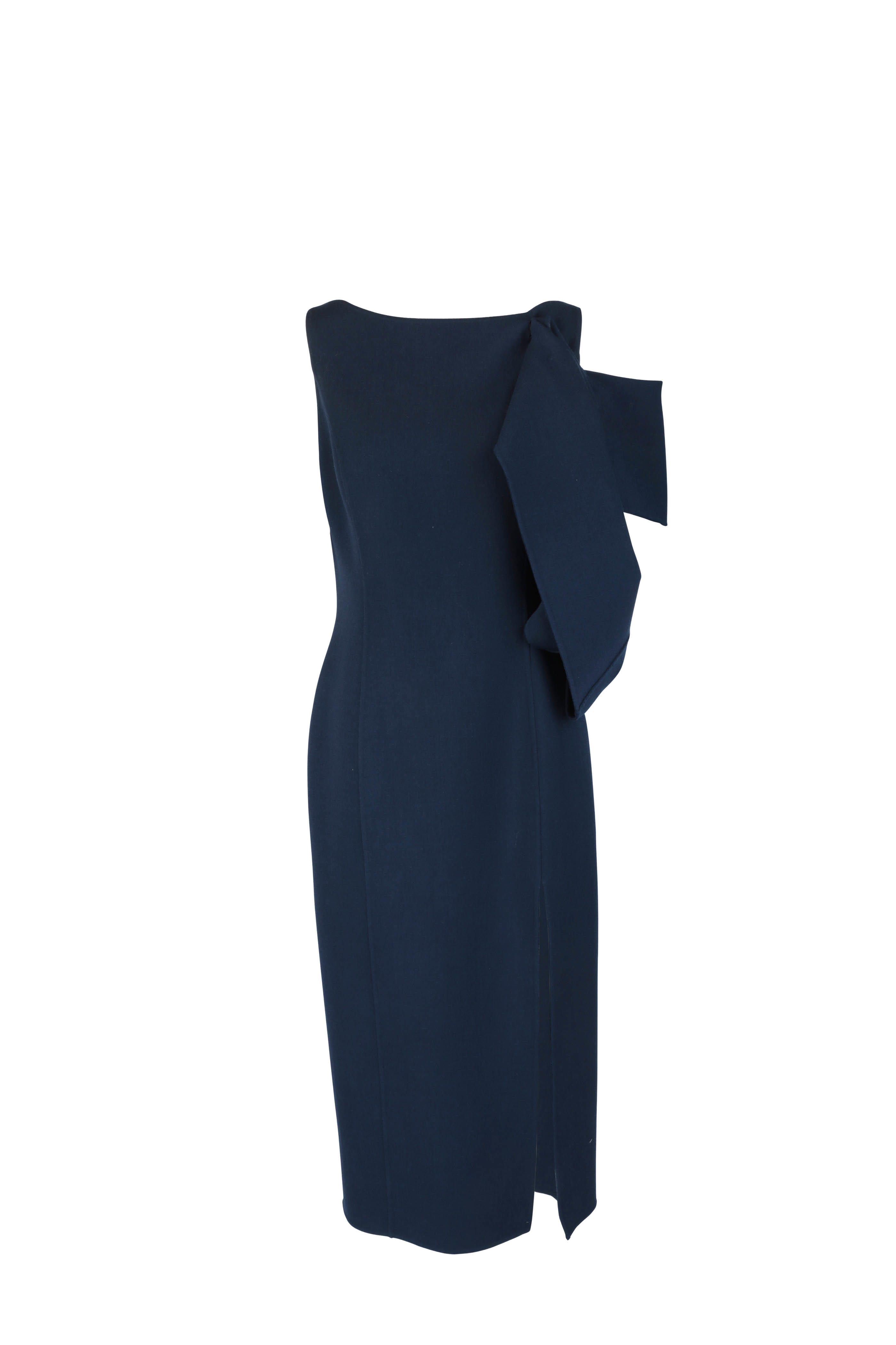 navy blue wool dress