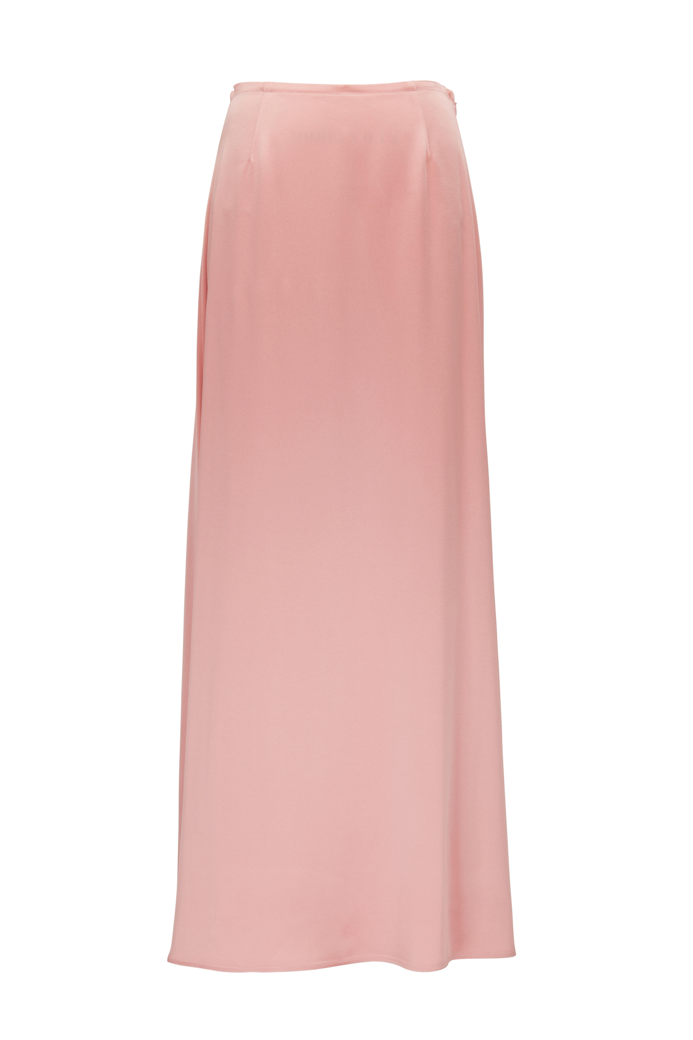 pink satin maxi skirt