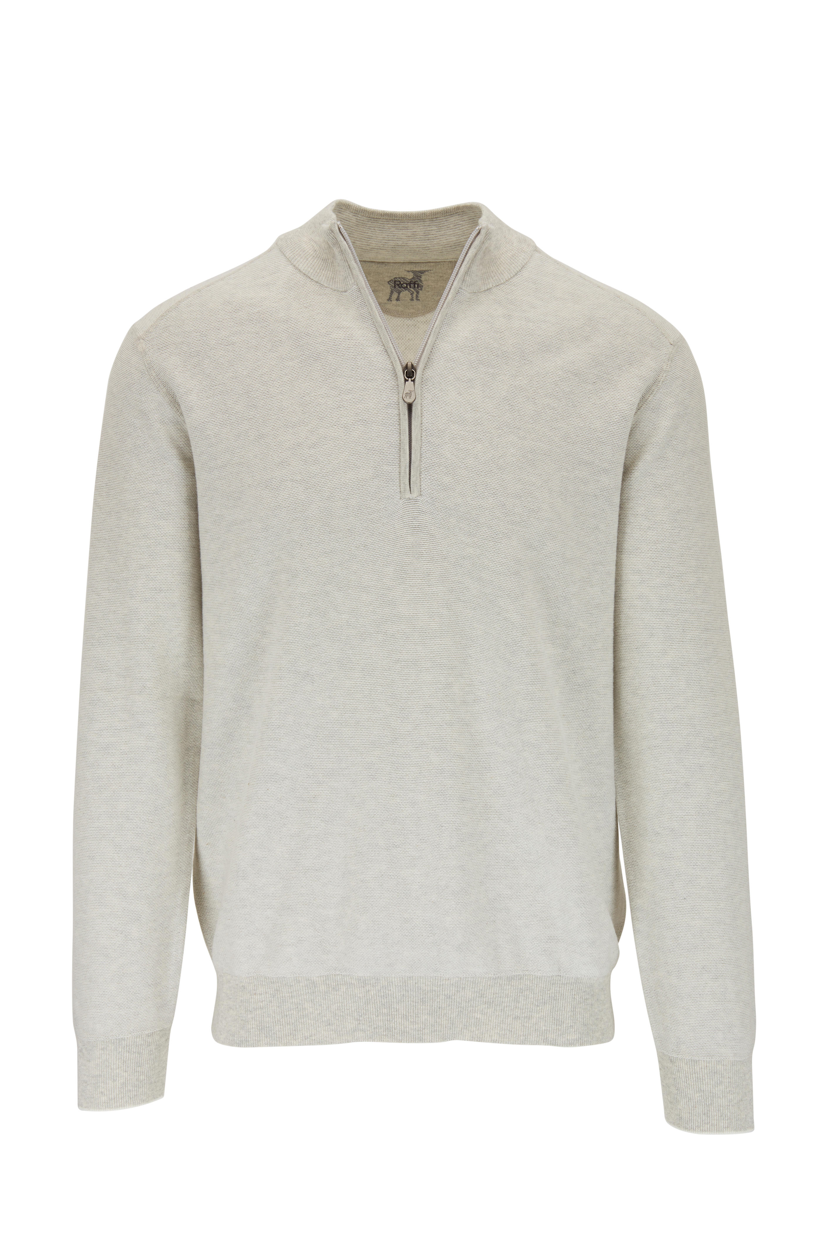 cotton quarter zip sweatshirt