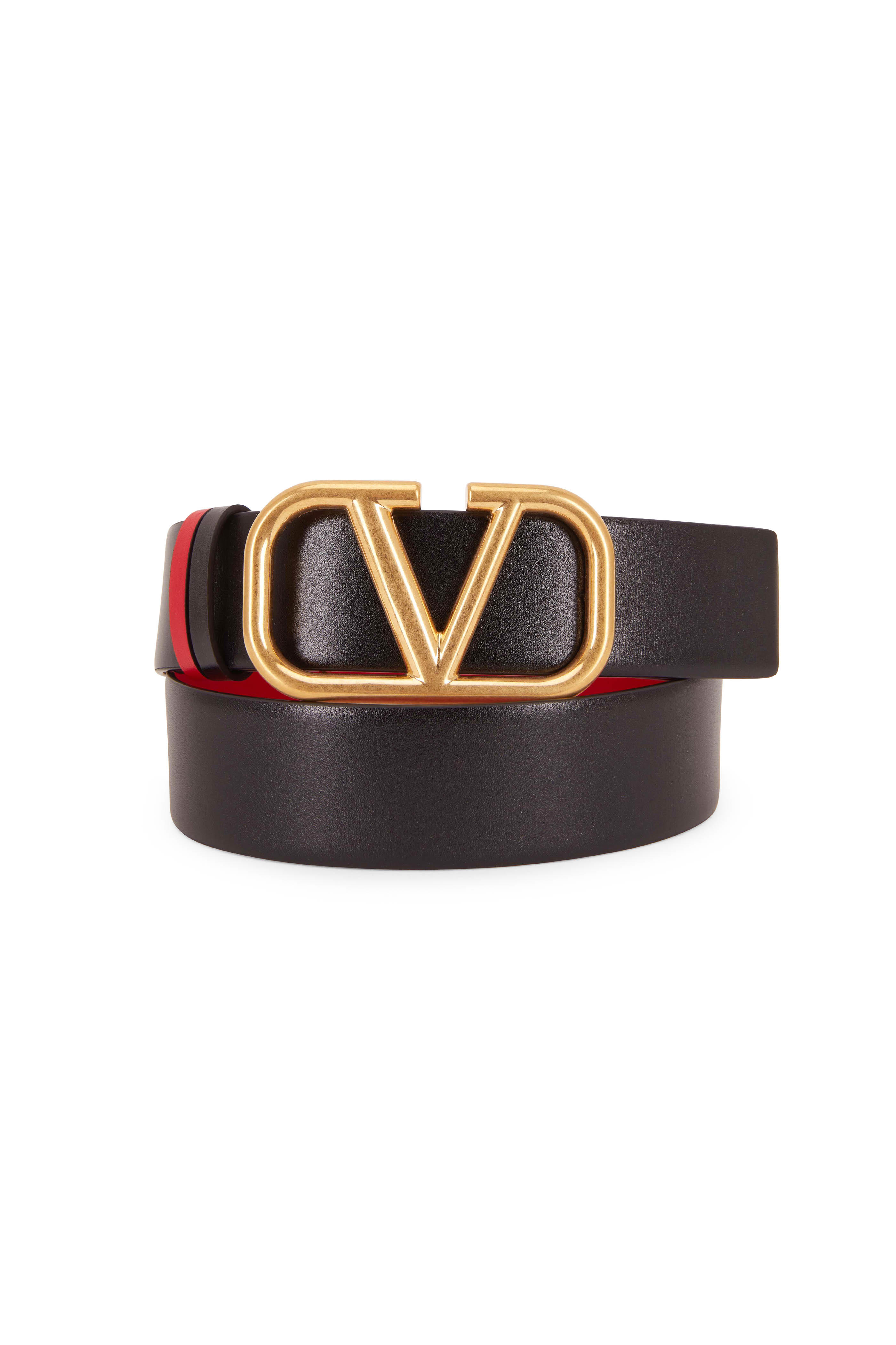 black and gold valentino belt