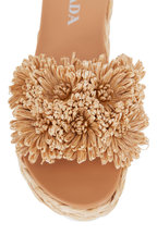 prada floral raffia slide sandals