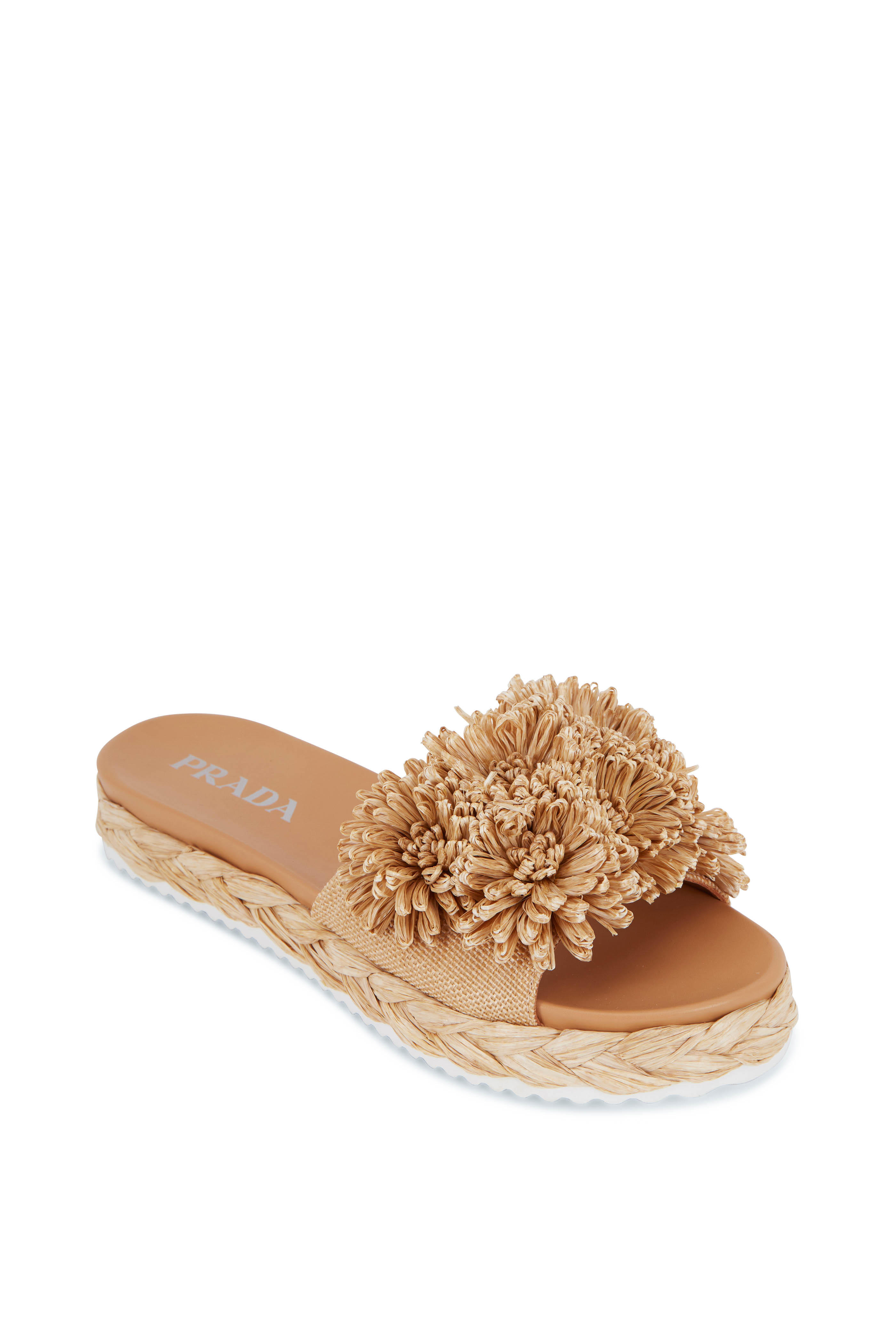 raffia slide sandals