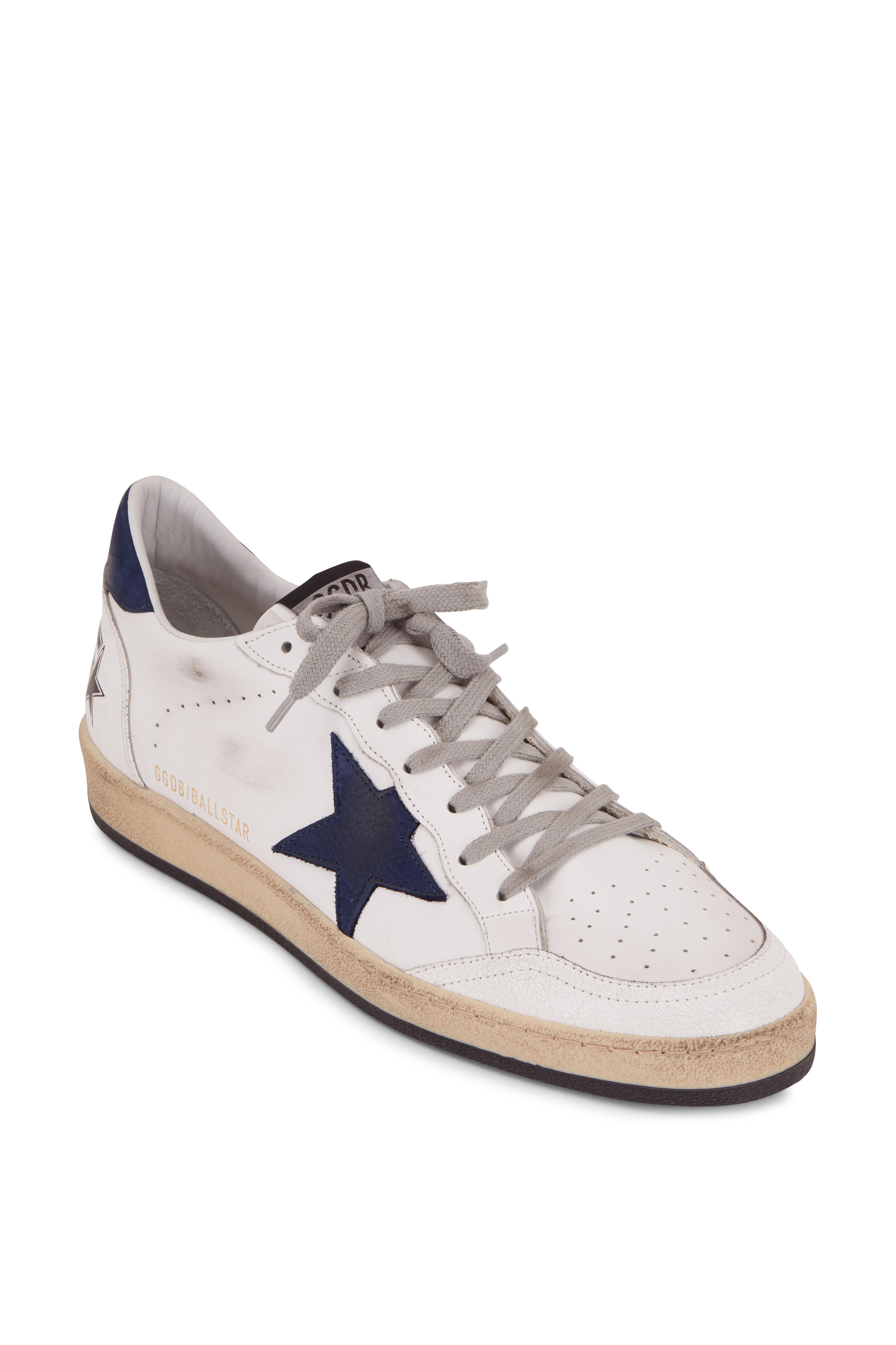 golden goose white leather blue suede
