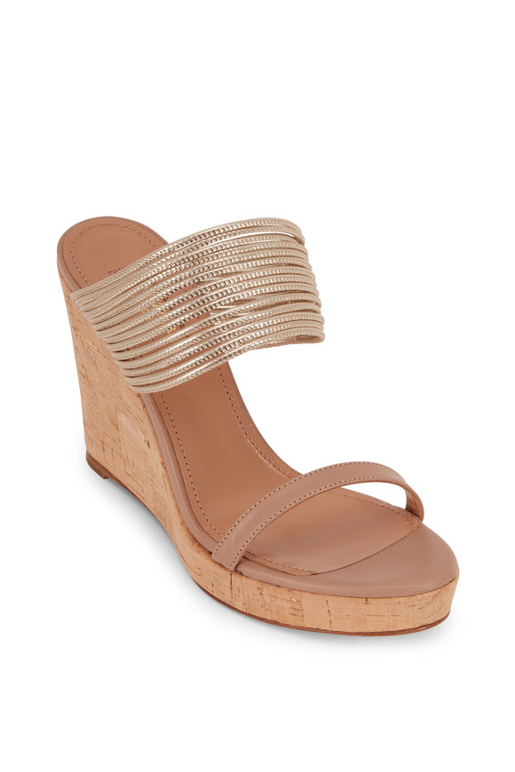 designer nude wedges