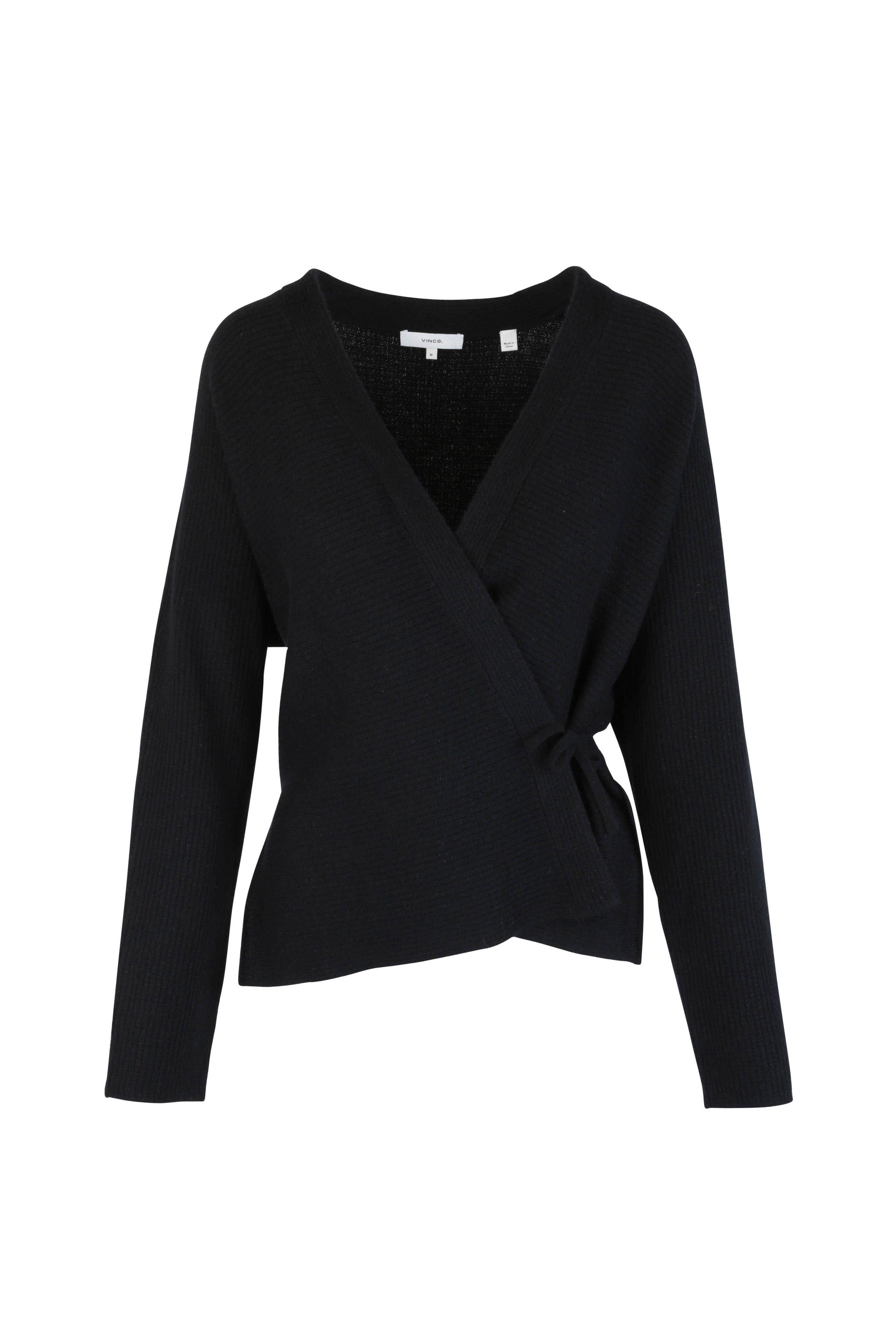 vince black cashmere cardigan