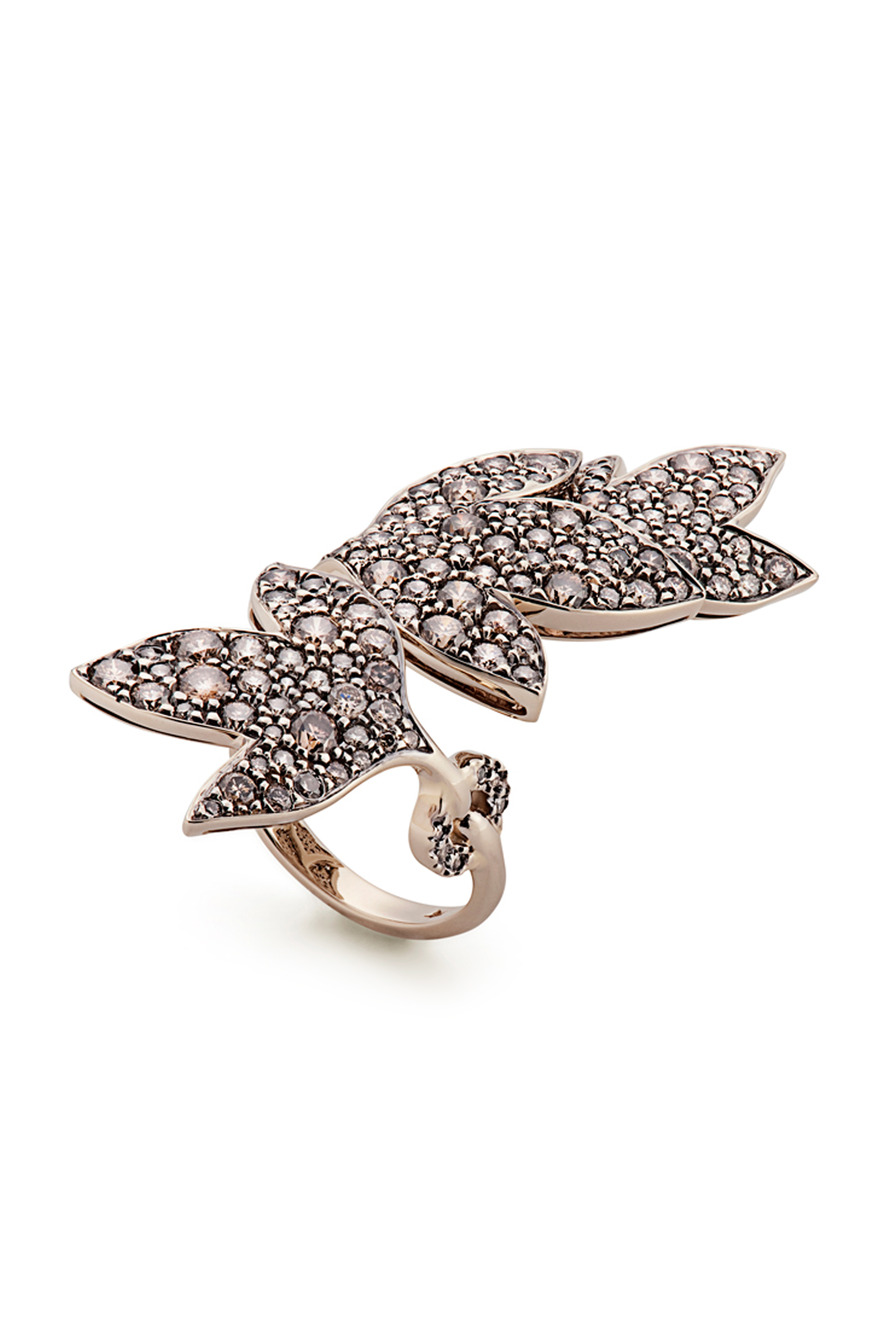 Hera Gold Diamond Leaf Ring