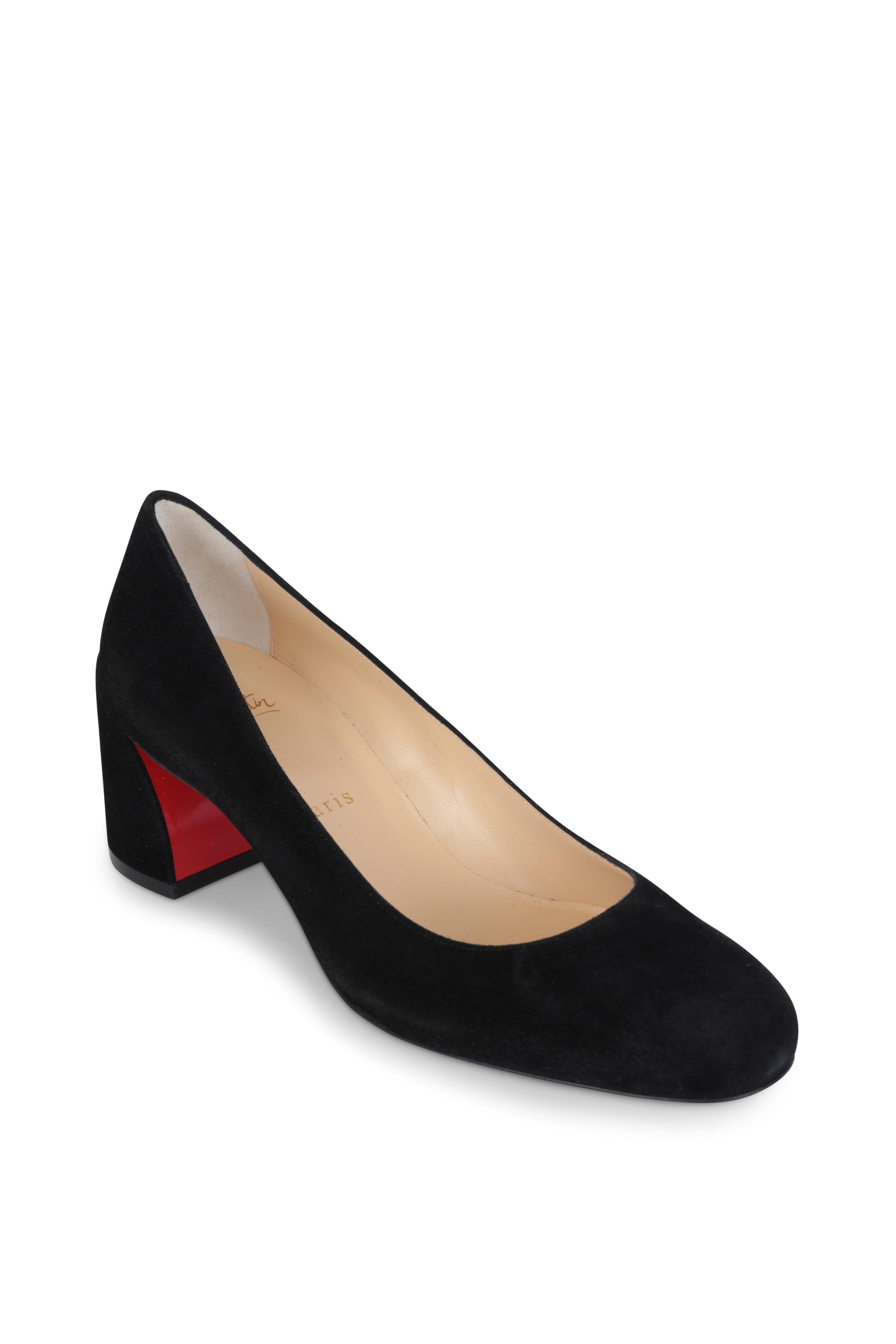 christian louboutin black suede pumps