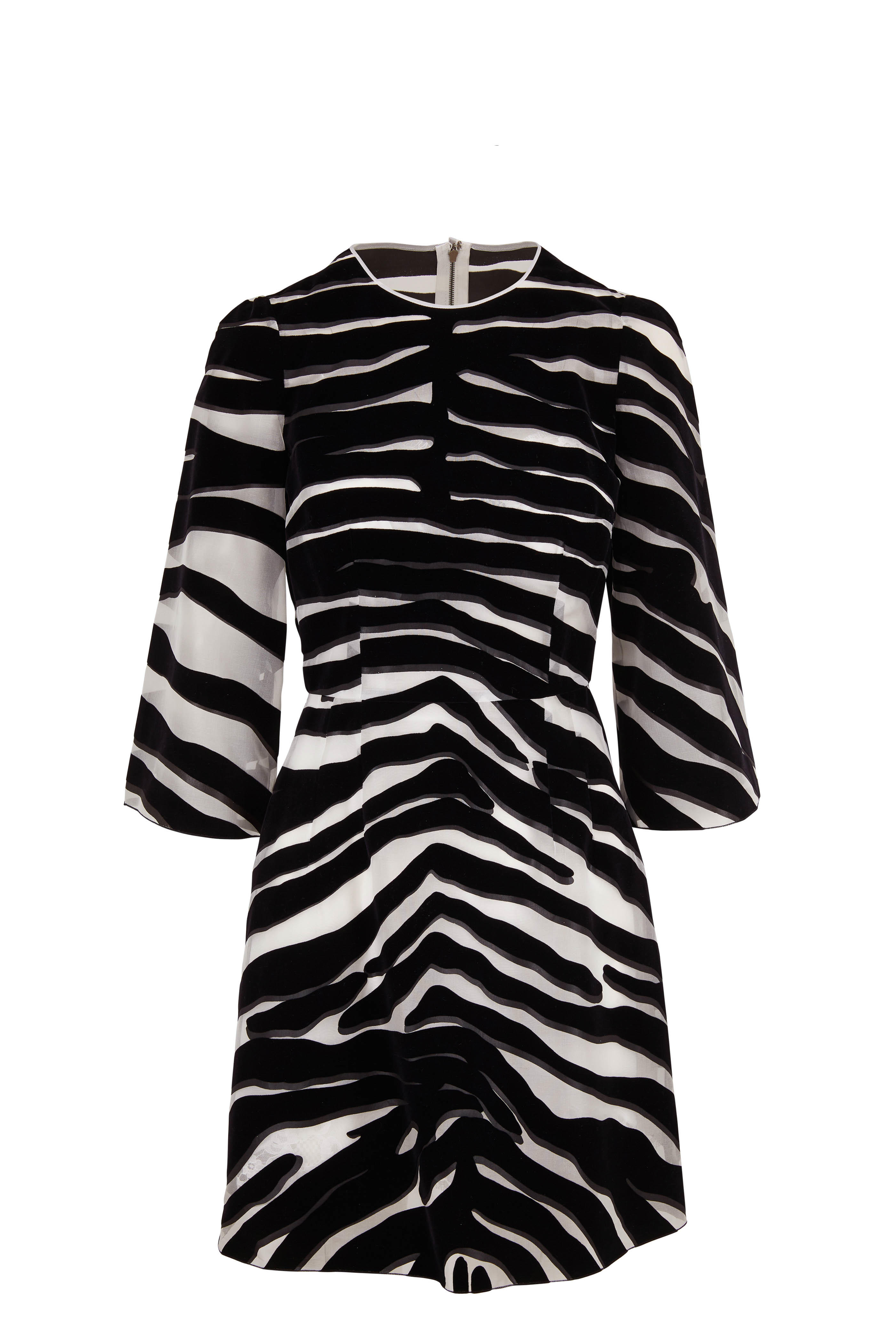 black and white zebra print dress