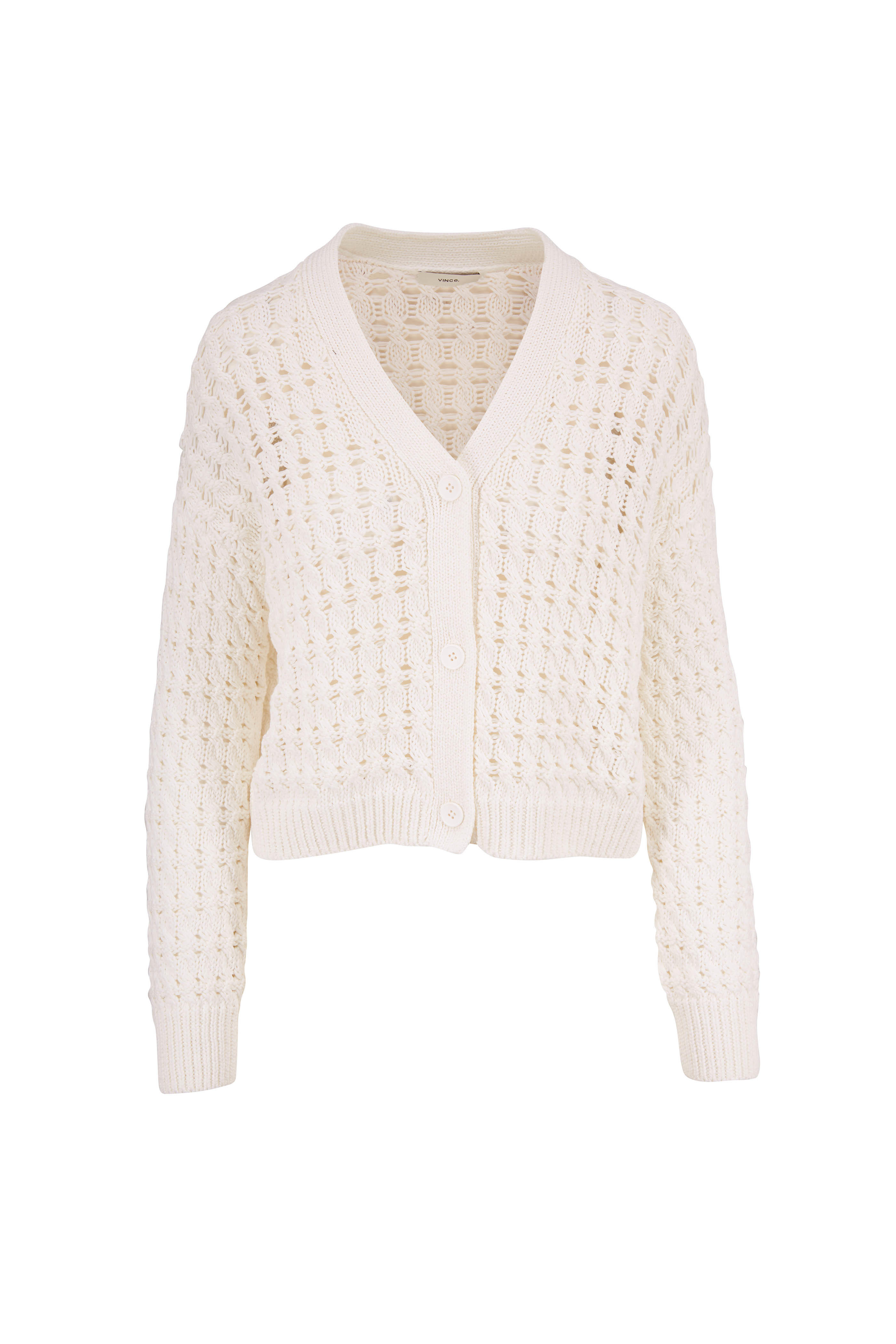 vince open cable cardigan