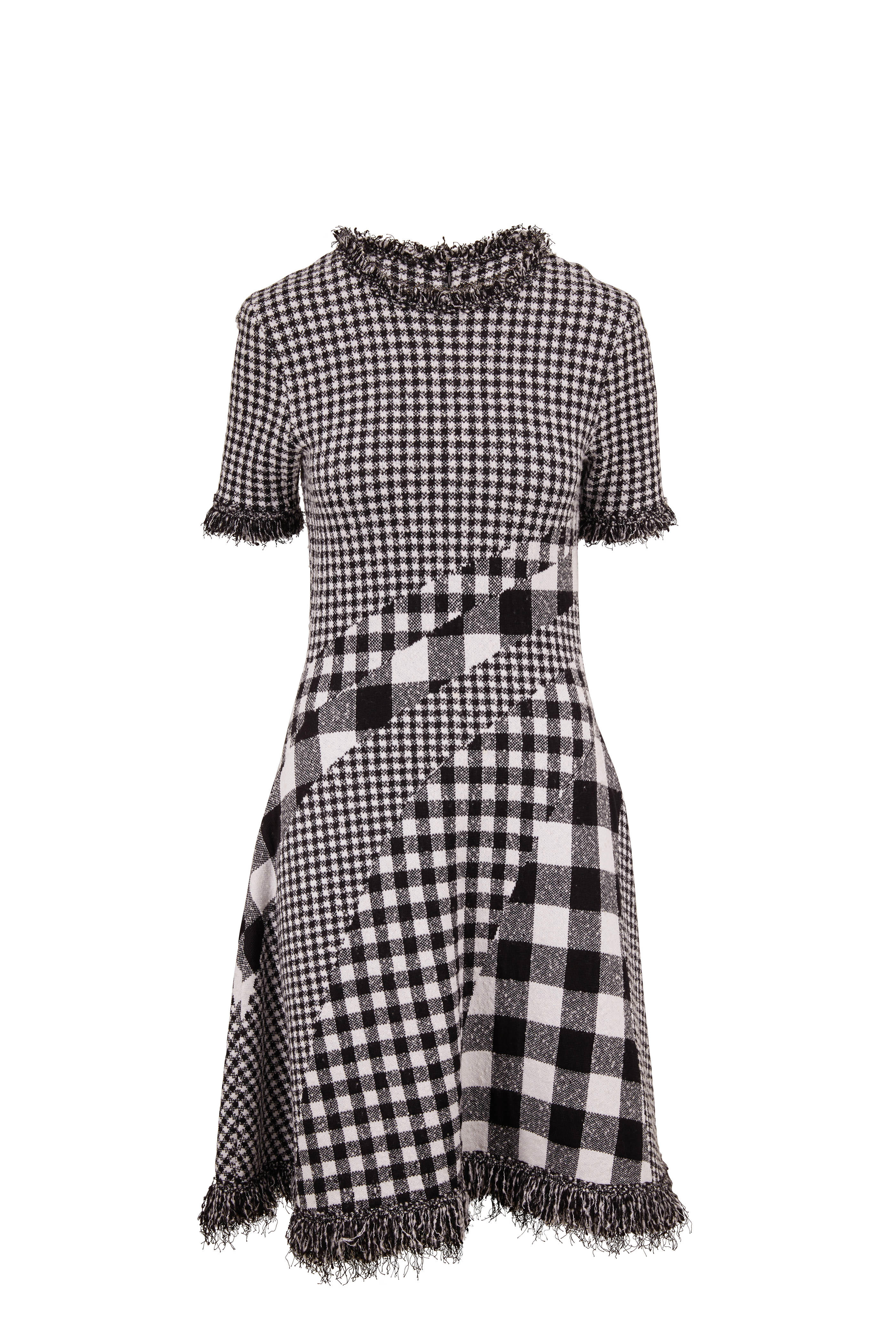 oscar de la renta black and white dress