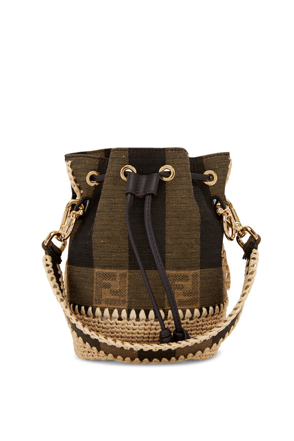 fendi mon tresor mini bucket bag brown