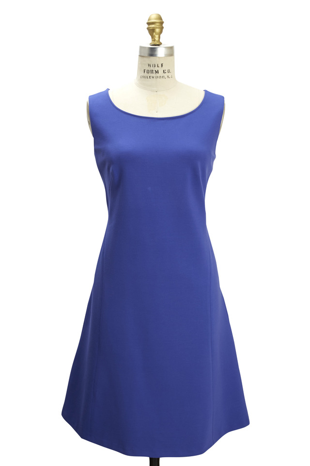 Blue Sleeveless Jersey Dress
