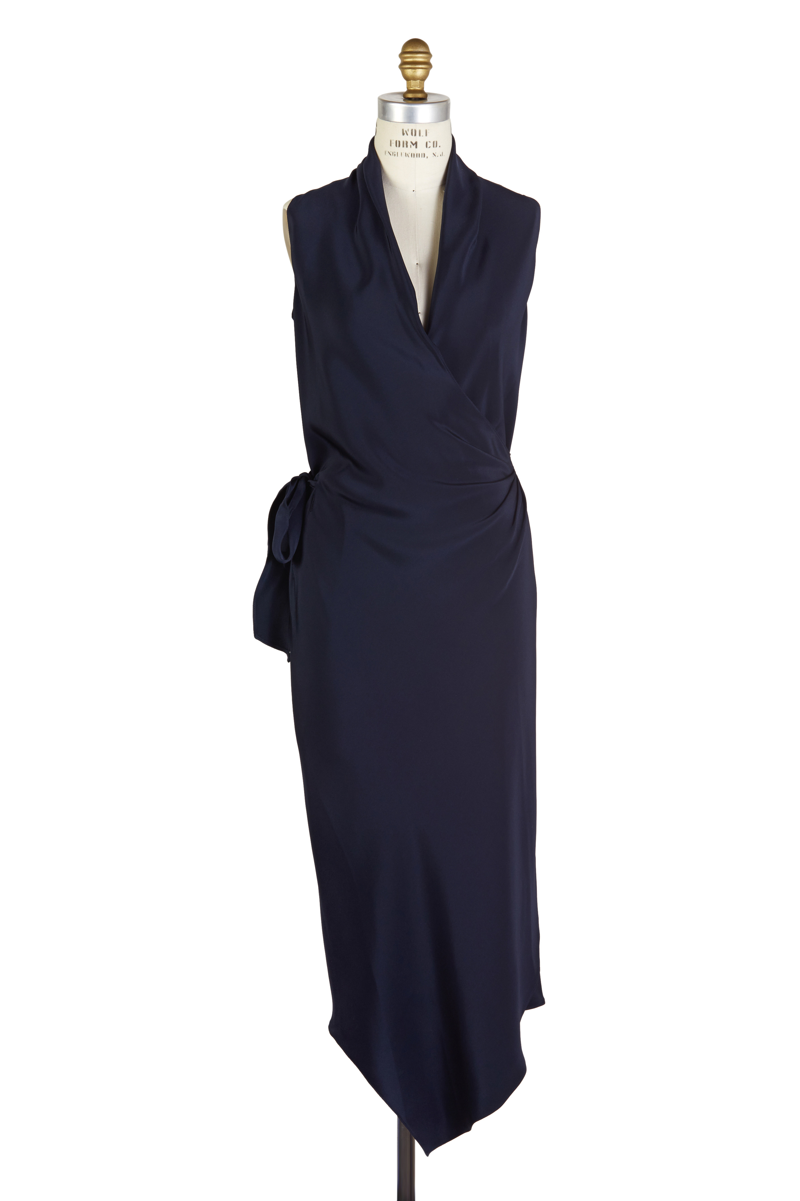 navy blue silk wrap