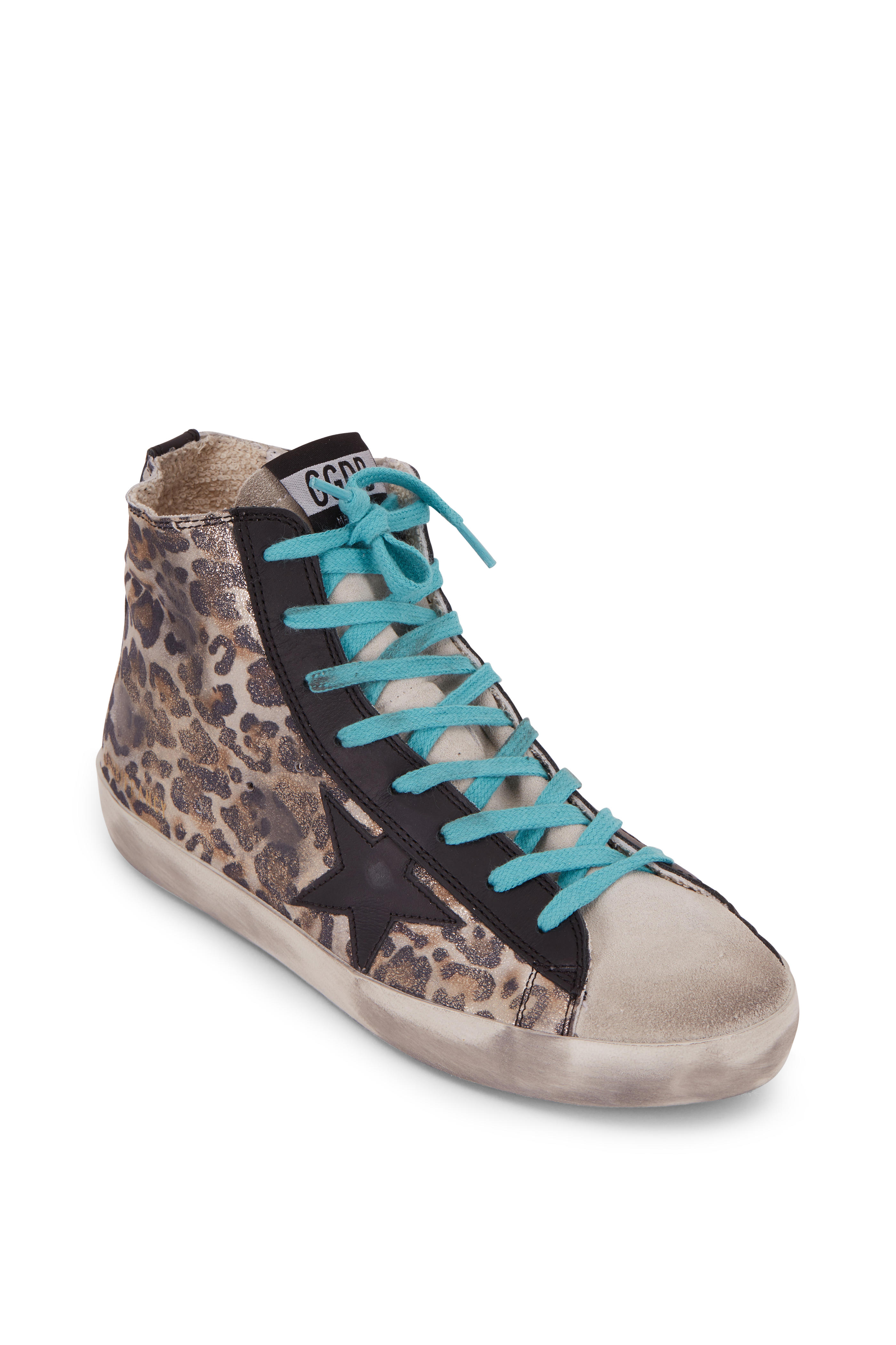 golden goose leopard high top sneakers