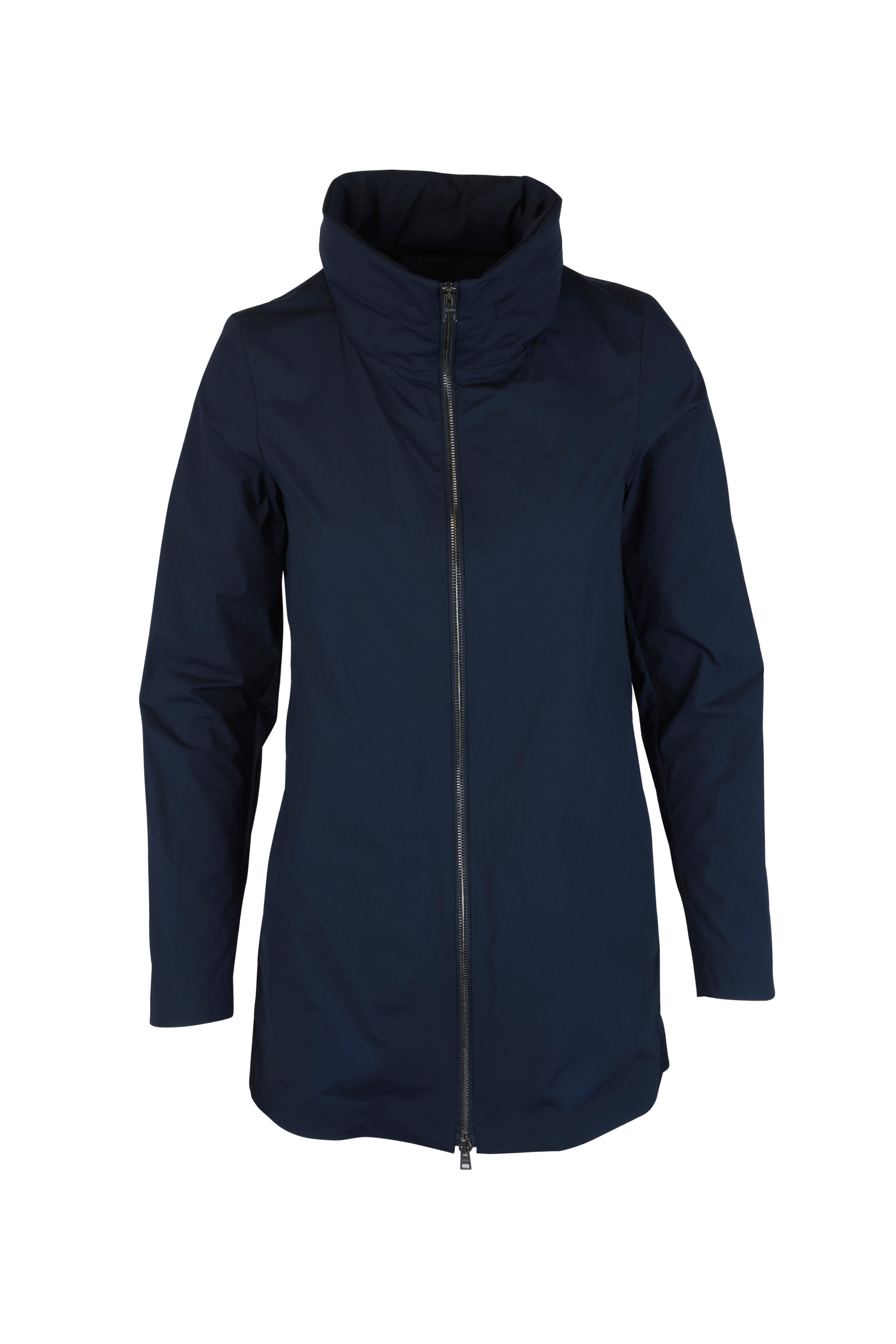 navy blue hooded jacket