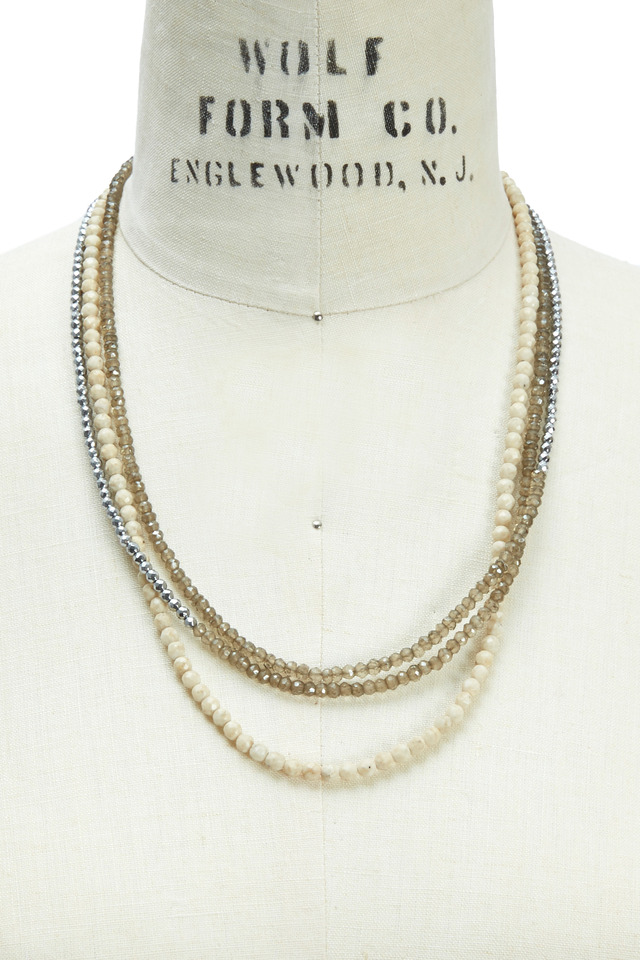Brown Quartz Beaded Necklace