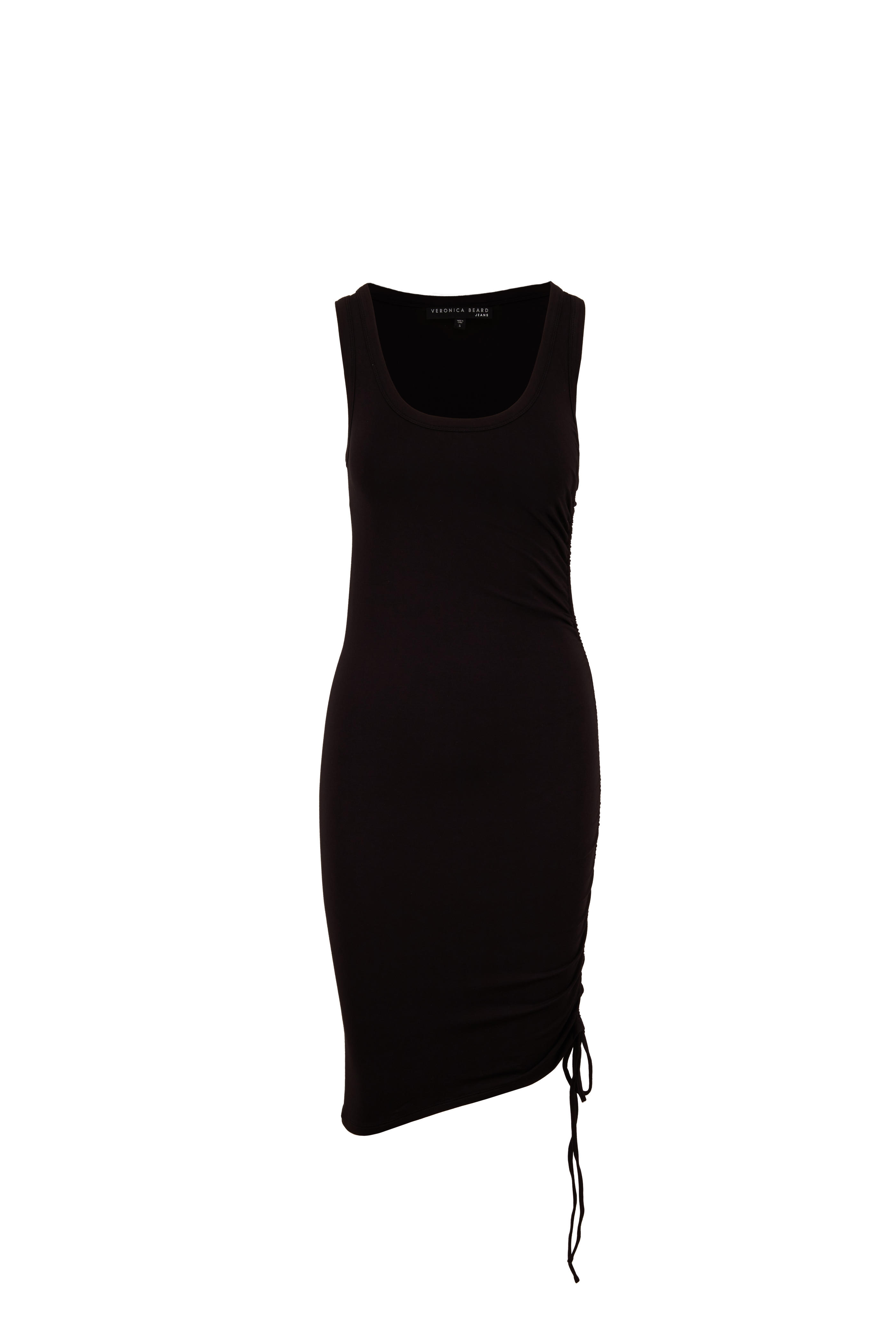 veronica beard black ruched dress