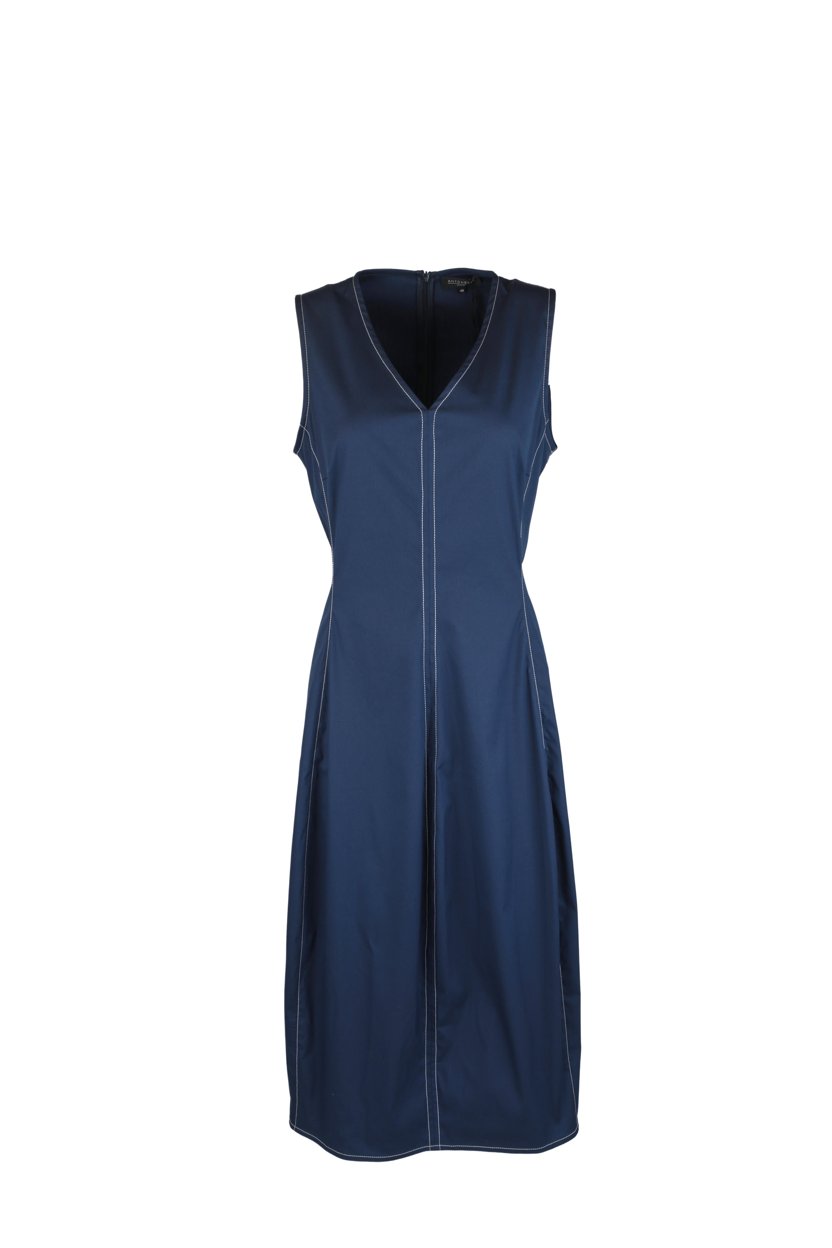 navy blue contrast dress