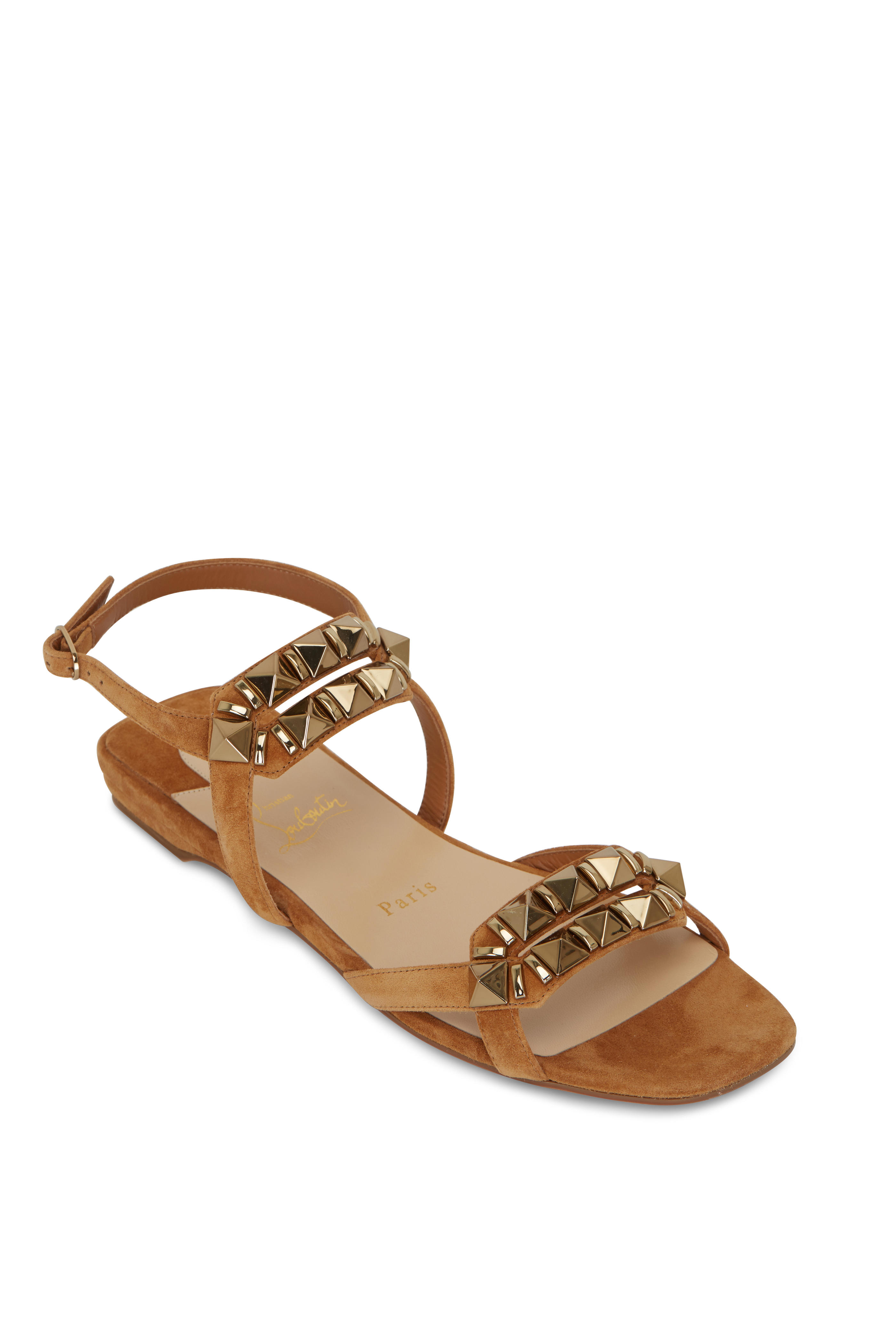 Christian - Cafe Bronze Studded Flat Sandal