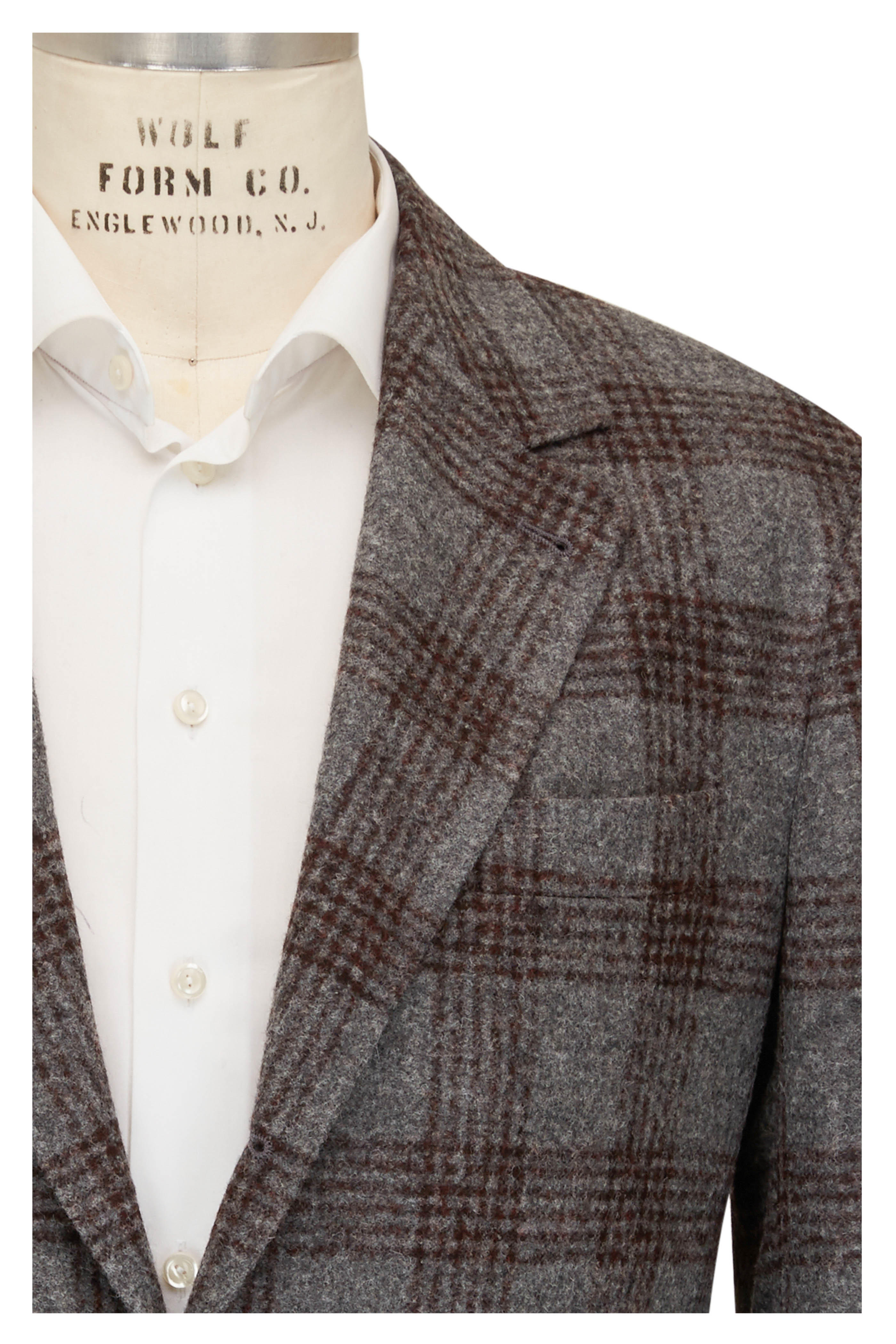 burgundy plaid sport coat