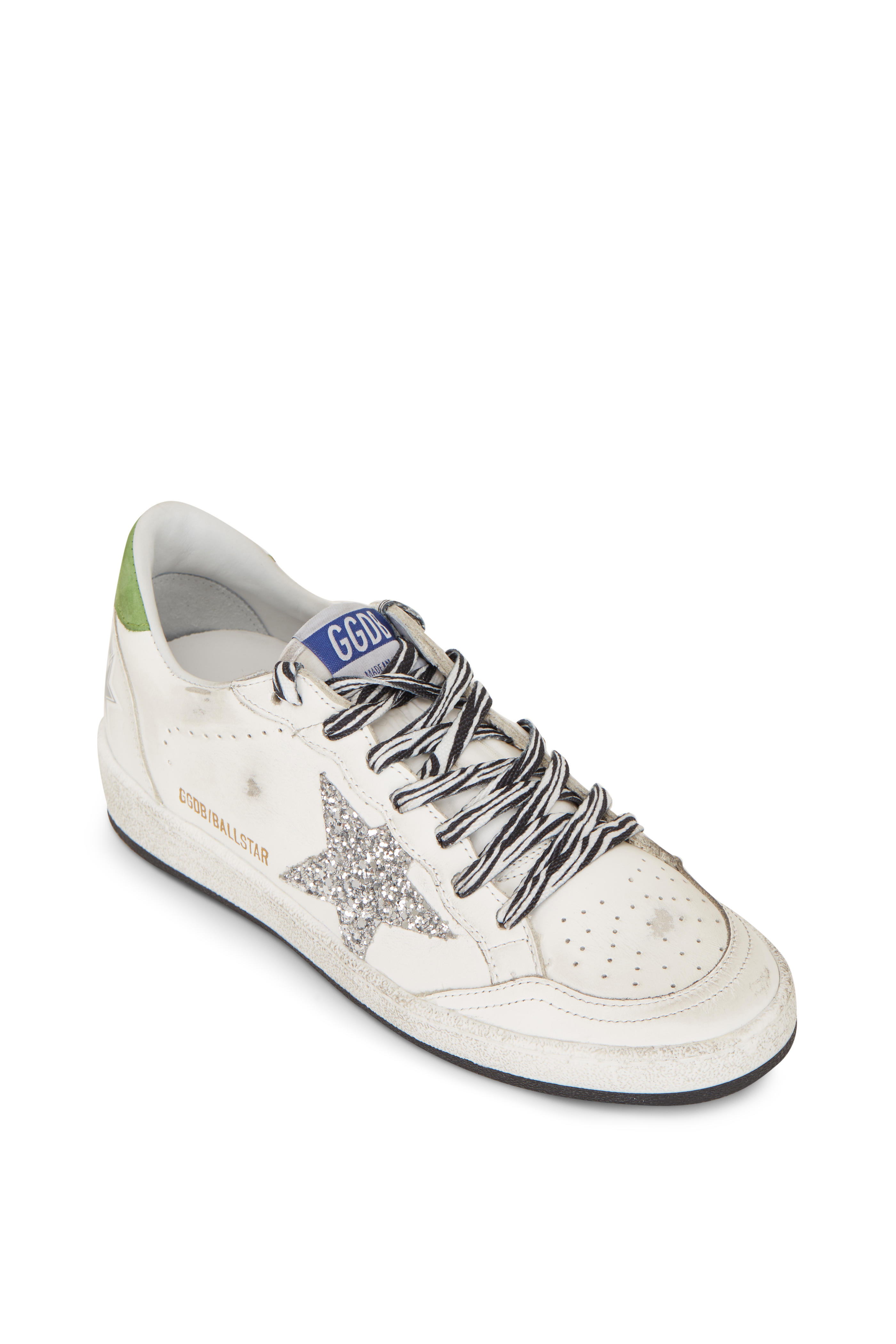 golden goose all white sneakers
