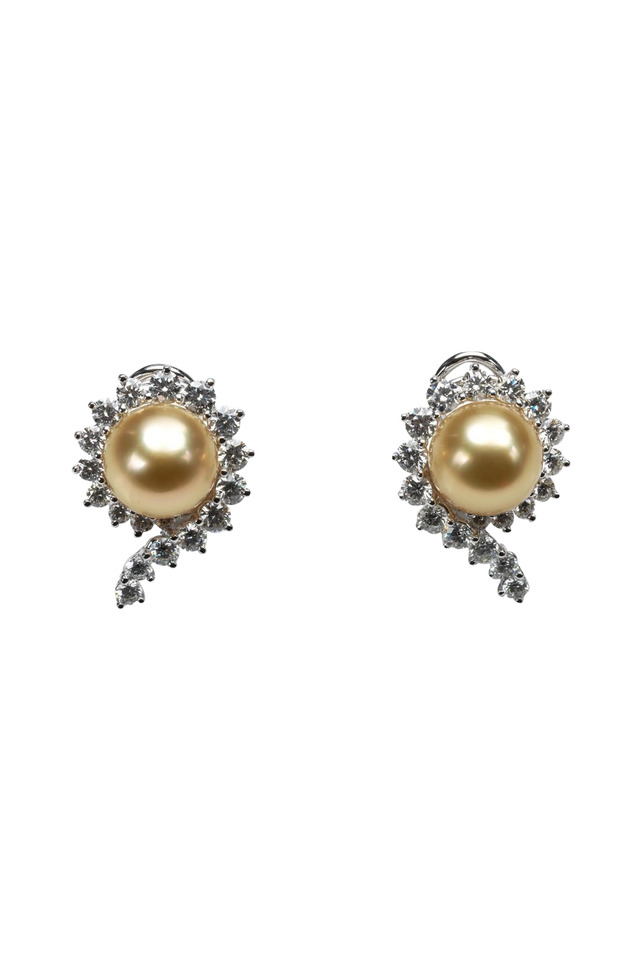 Angela Cummings Pearl & Diamond Scallop Earrings